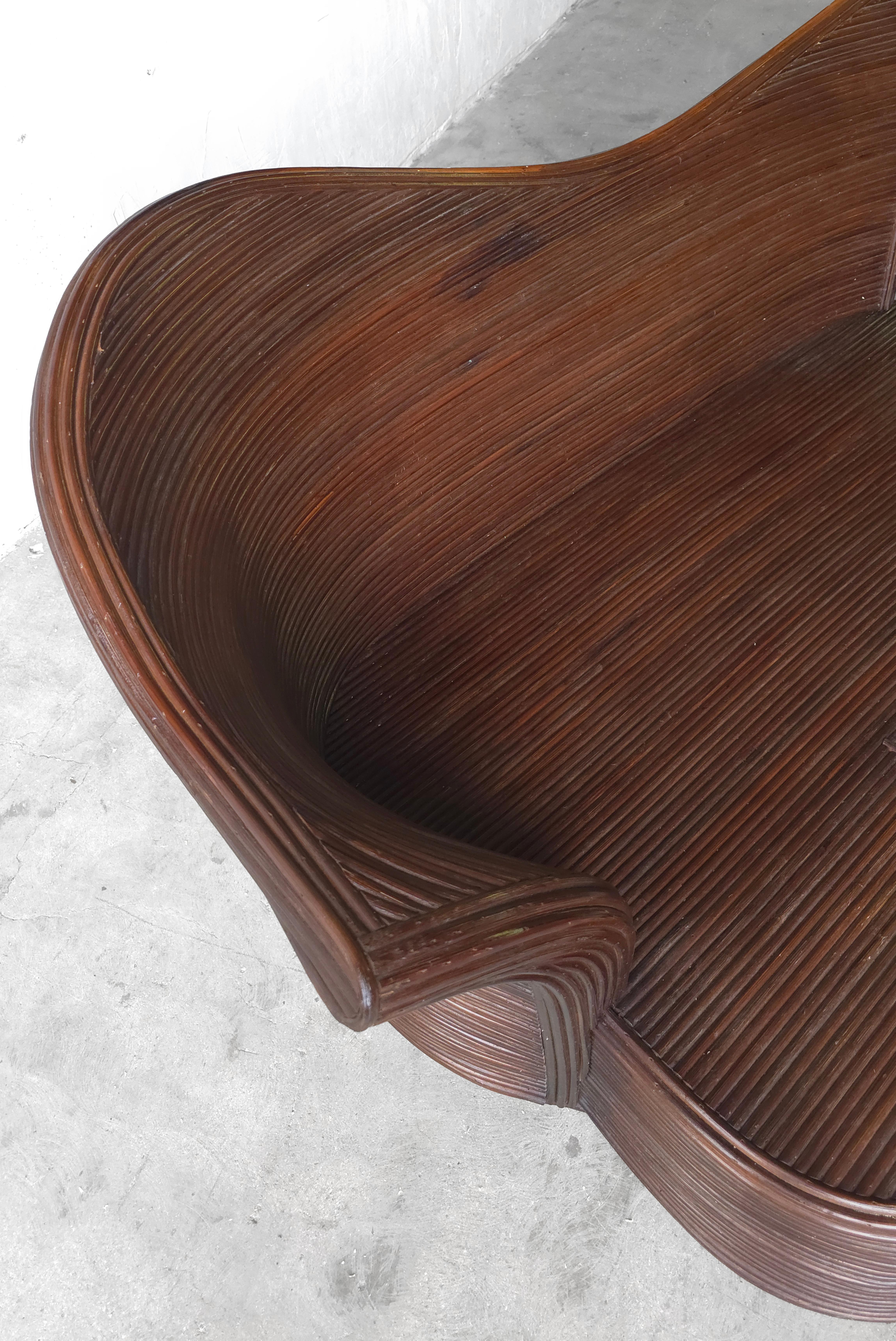Chaise in bambù con tavolo in canne d'agnello Vintage By in vendita 1