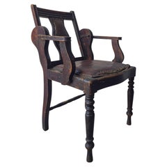 Antique 1900s Edwardian Adjustable Barber's Chair
