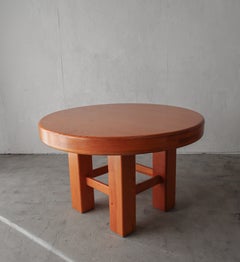 Chunky Craftsman Made 1980s Pine Dining Table