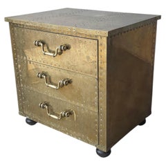 1970s Brass Clad Three-Drawer Chest by Sarreid