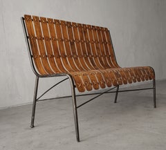 Mid Century Bentwood Slat Bench