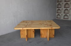 Vintage Swedish Interlocking Pine Coffee Table