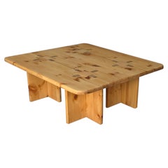 Vintage Swedish Interlocking Pine Coffee Table