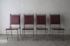 Ilana Goor Handwrought Metal and Leather Dining Chairs - Set of 4