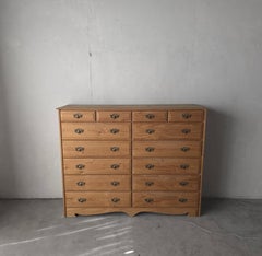 1980s Large Scale Pine 14 Drawer Dresser