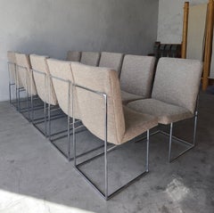 10er-Set „Thin Line“-Esszimmerstühle Modell 1187 in Chrom von Thayer Coggin