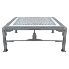 Vintage Art Deco Style Coffee table with Checkerboard Mosaic Top