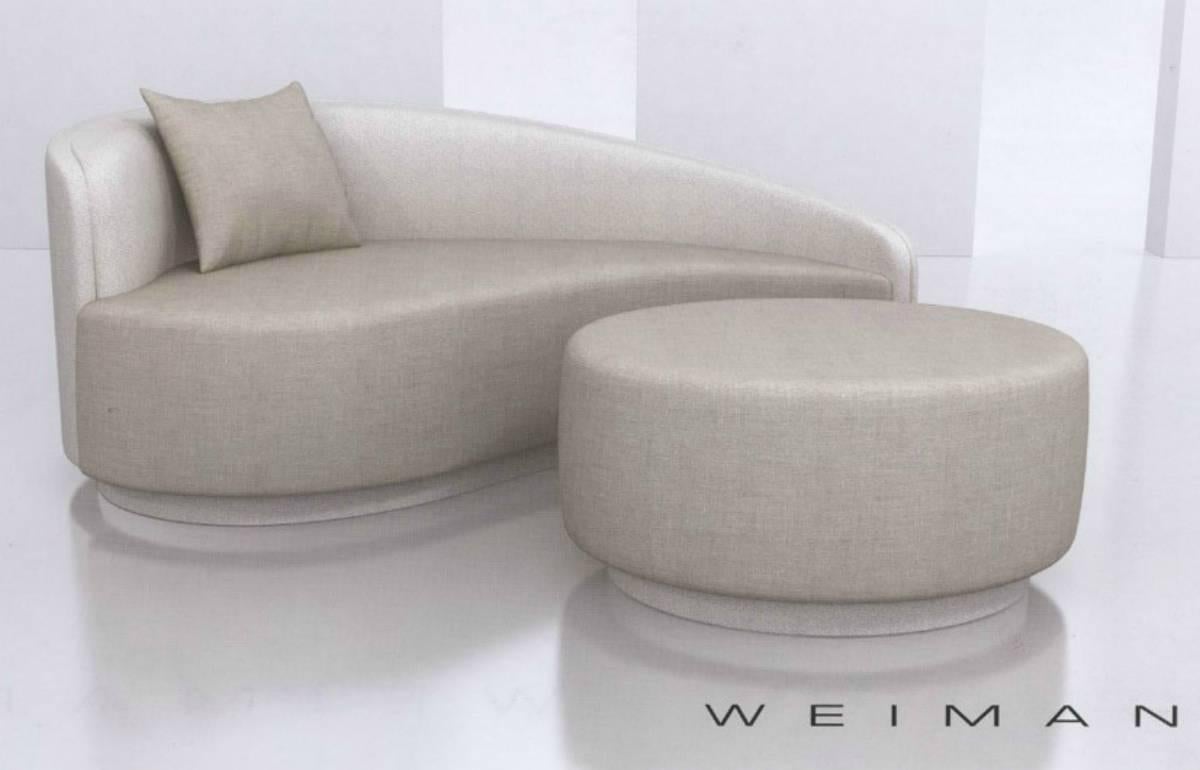 Petite Curved Sofa and Ottoman by Vladimir Kagan for Weiman 3