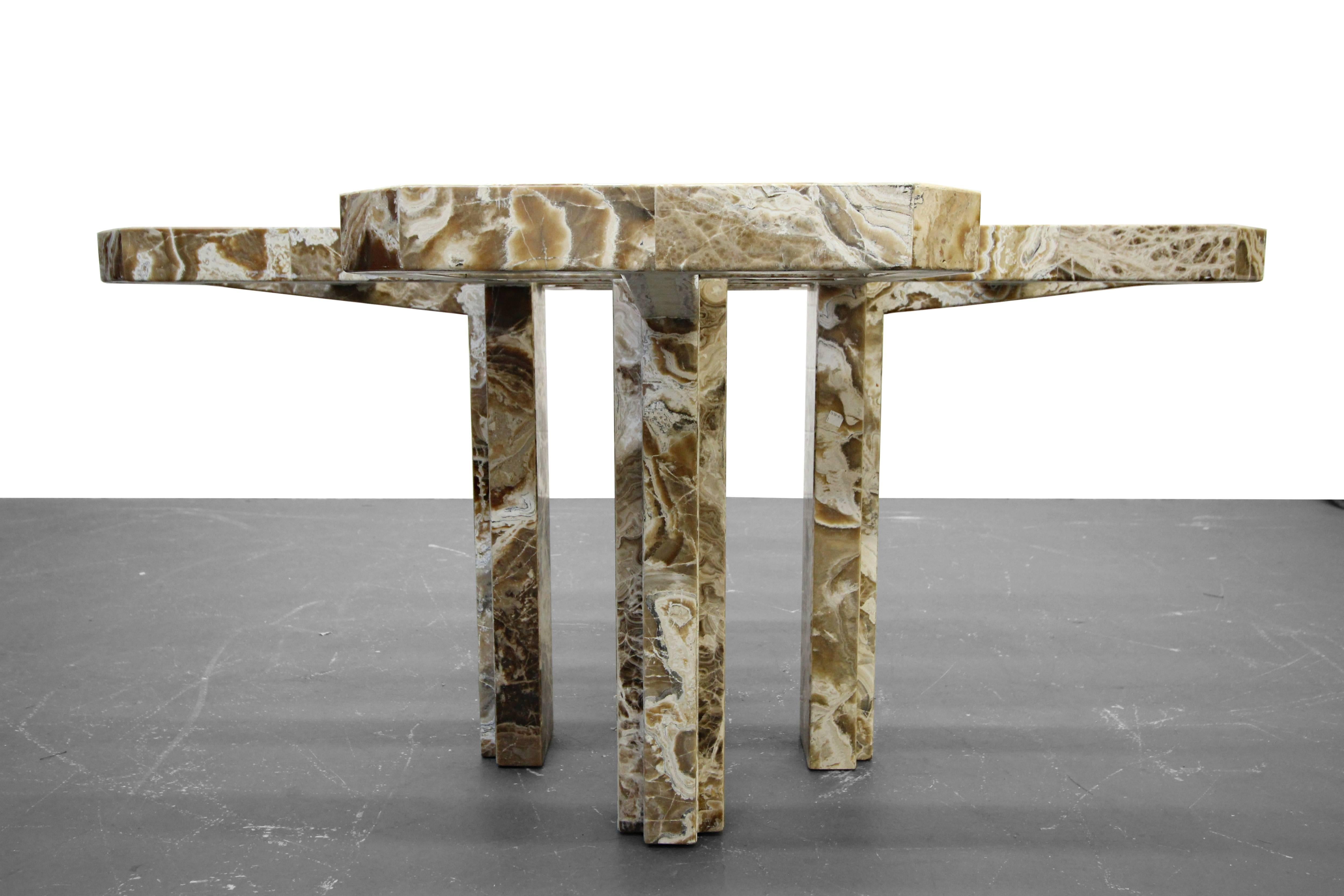 Custom Onyx Dining Table In Excellent Condition In Las Vegas, NV