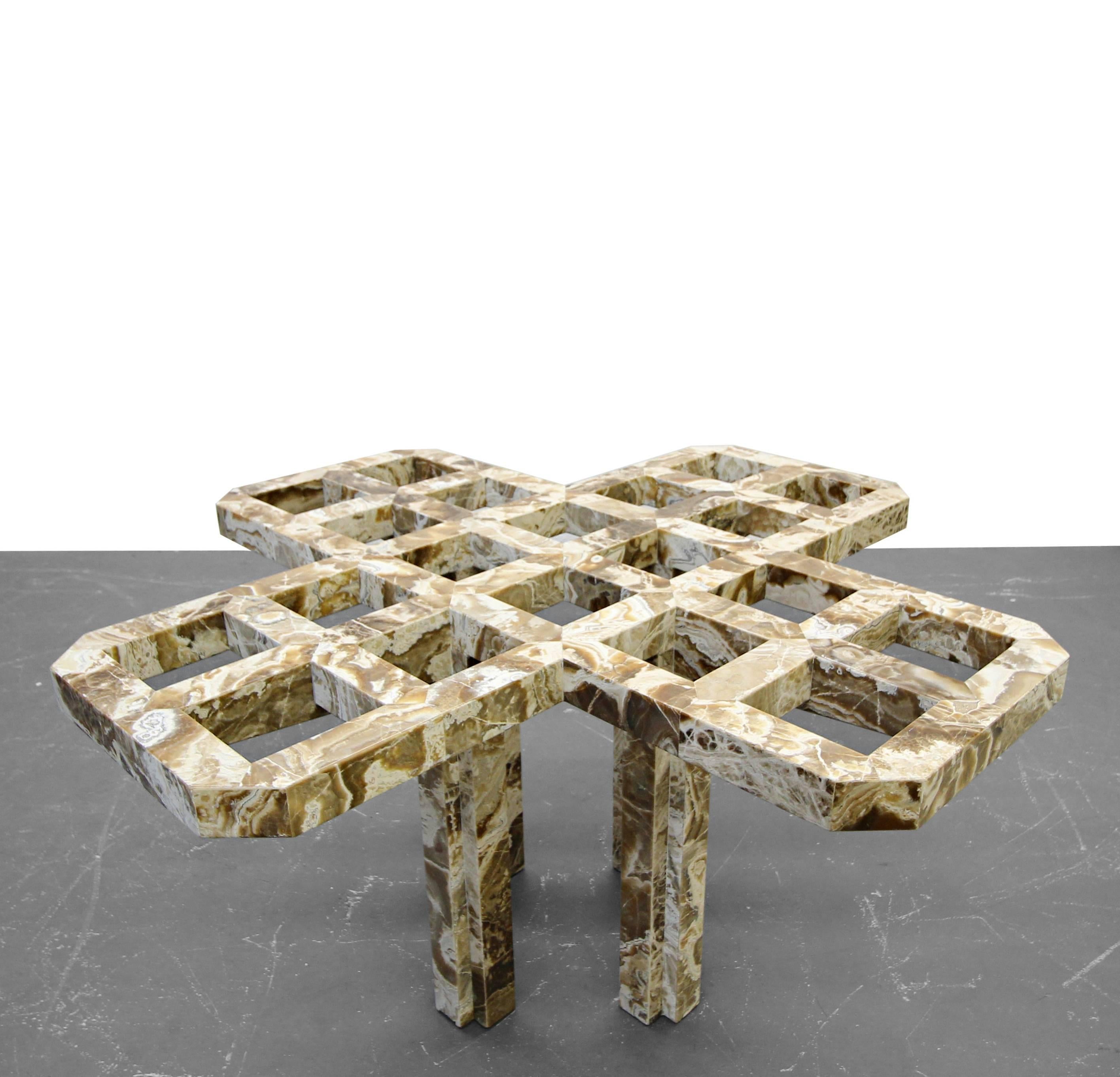 Hollywood Regency Custom Onyx Dining Table