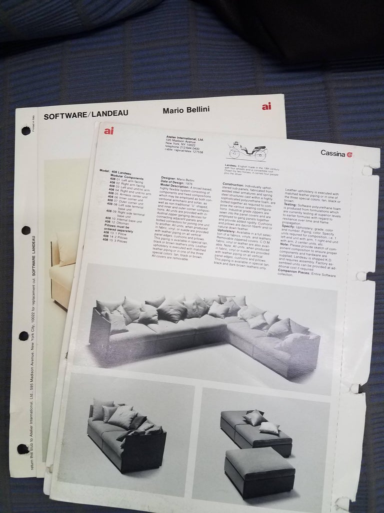 six piece sectional on 1970s Landeau Six Piece Modular Sectional Sofa By Mario Bellini For Cassina For Sale At 1stdibs