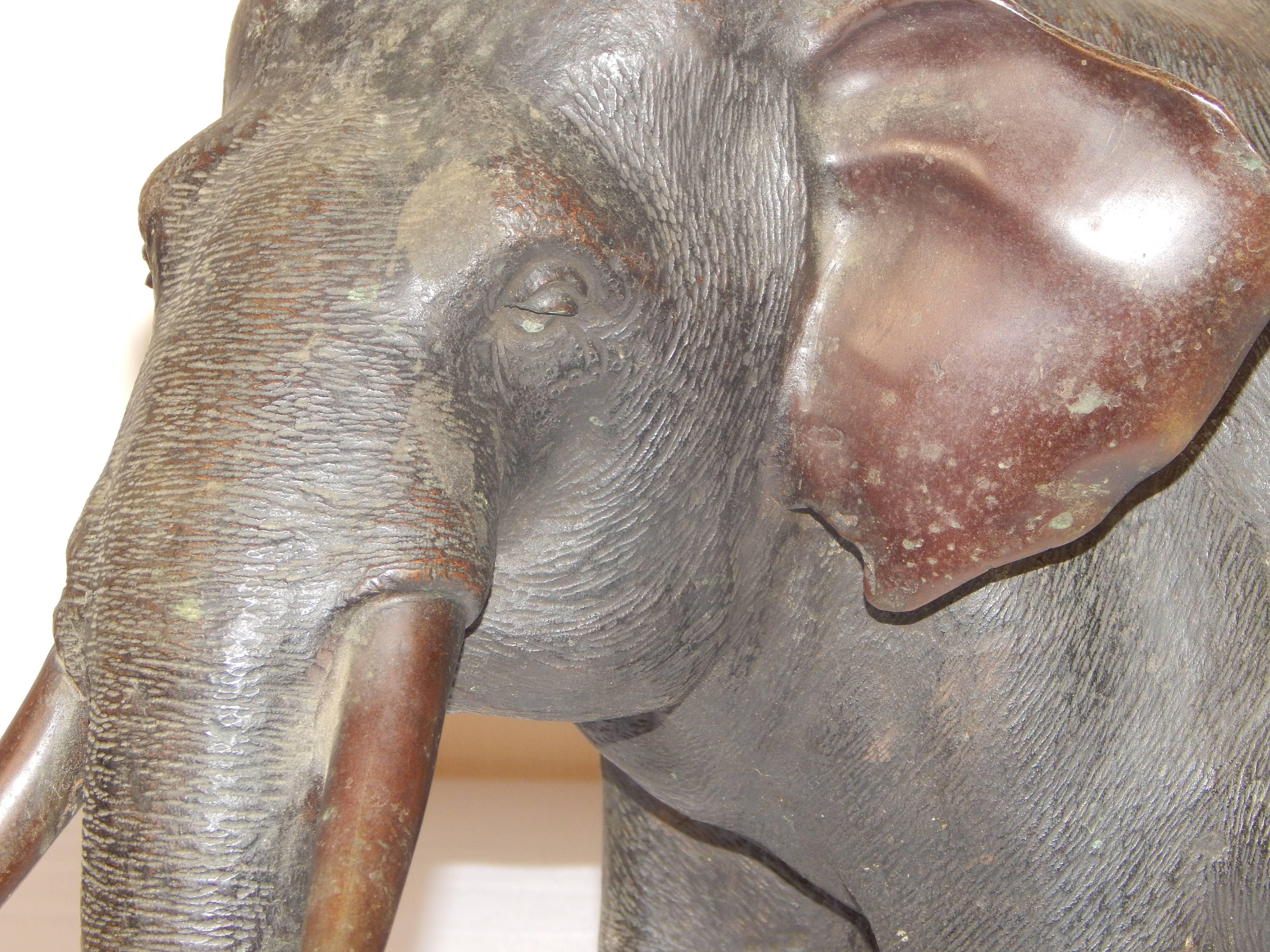 Asian Large and Impressive Antique Bronze Elephant