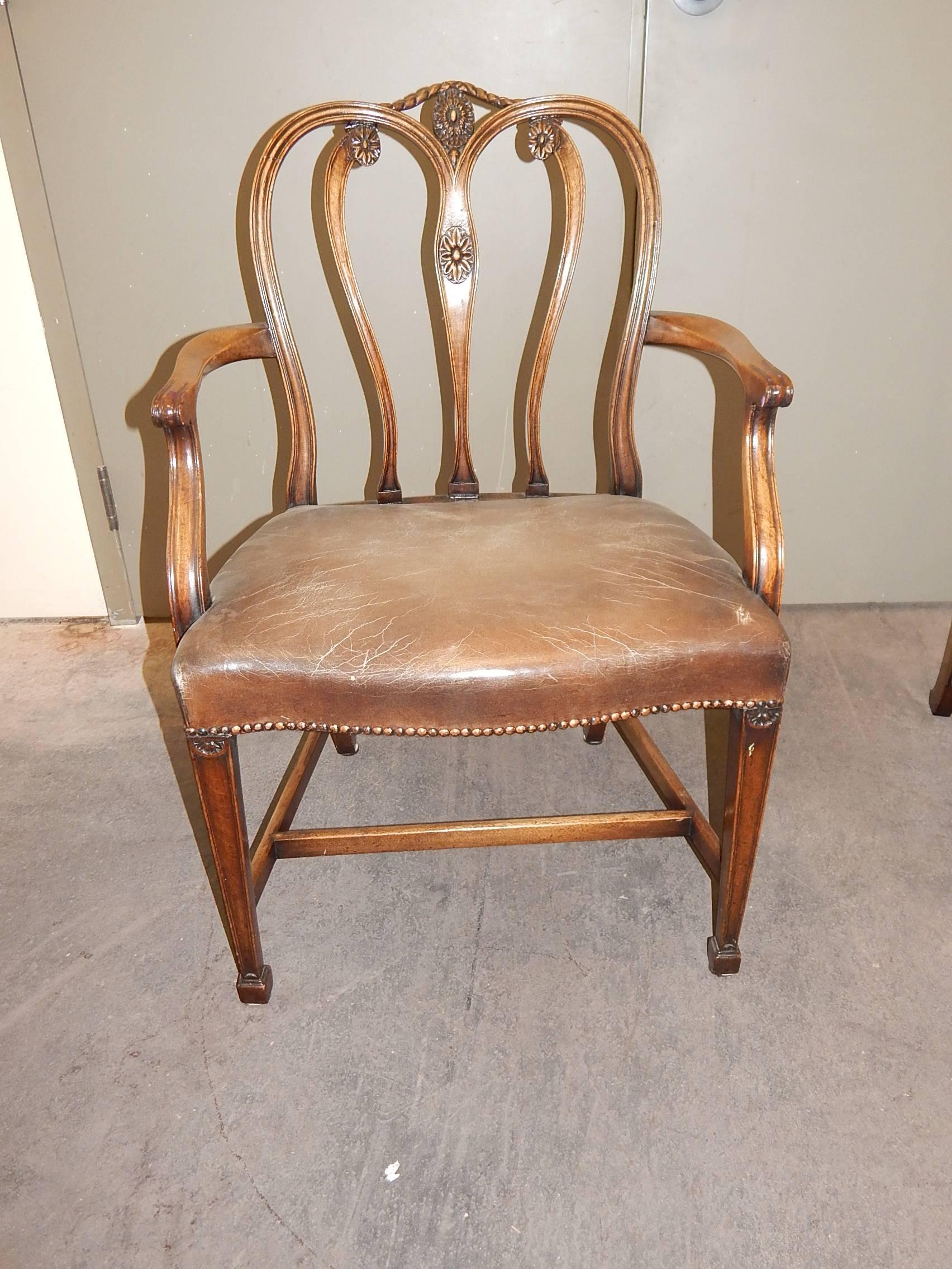 Set of 12 Adams Style Mahogany Dining Chairs In Good Condition For Sale In Bridgeport, CT