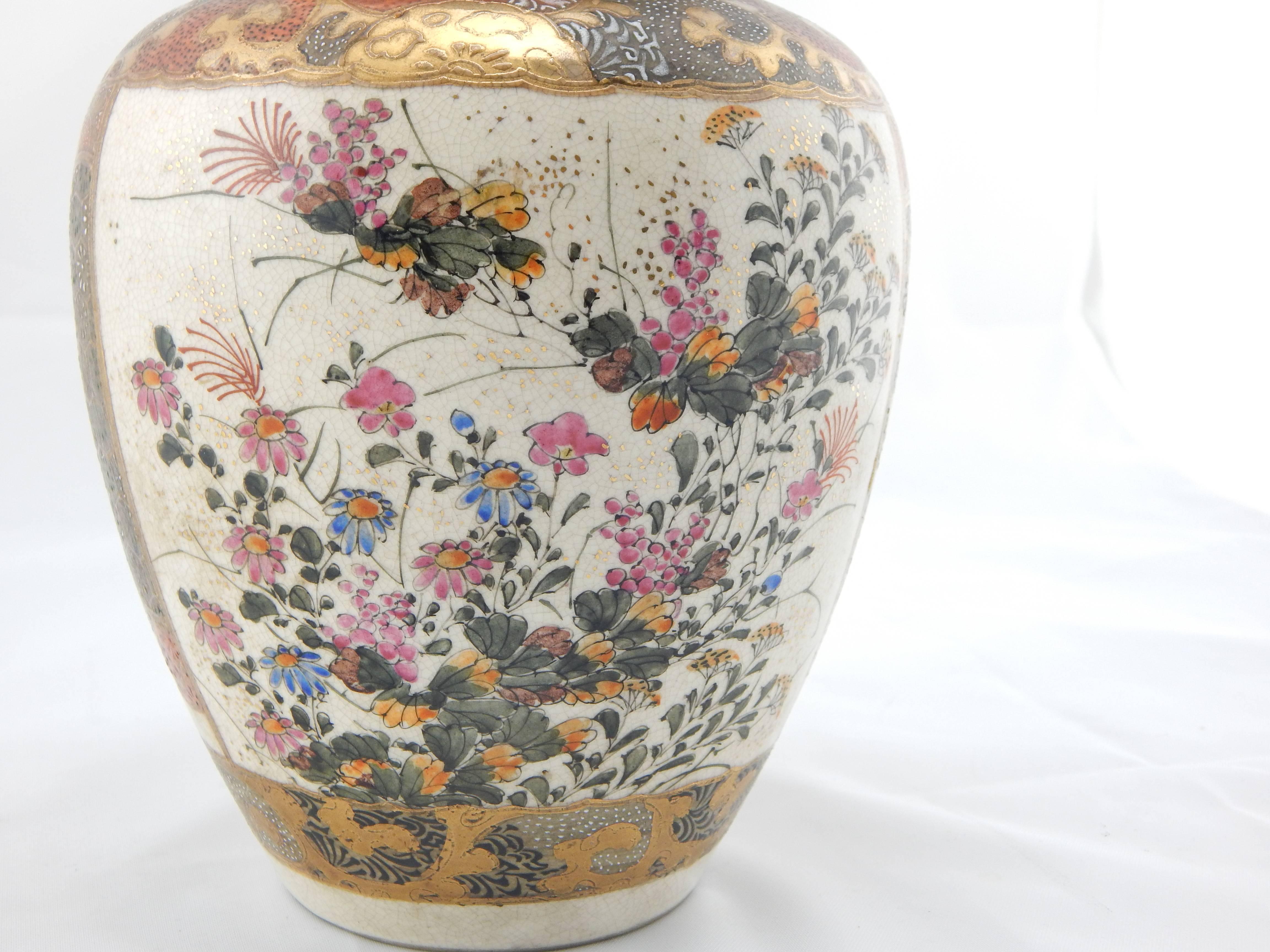1890 Fine Imperial Quality Japanese Satsuma Meiji Period Covered Jar 2