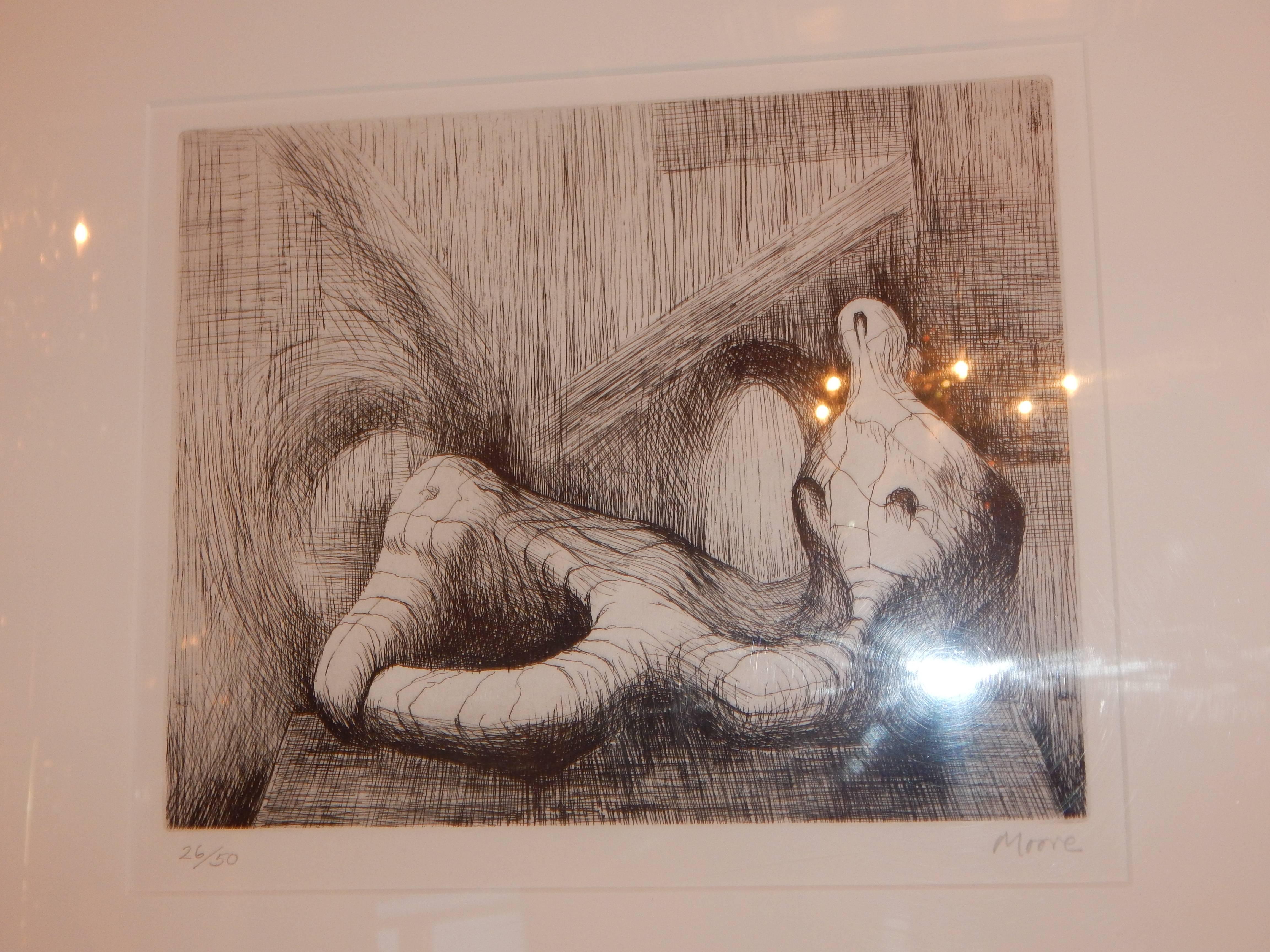 Signed and Numbered Framed Lithograph by Henry Moore For Sale 1