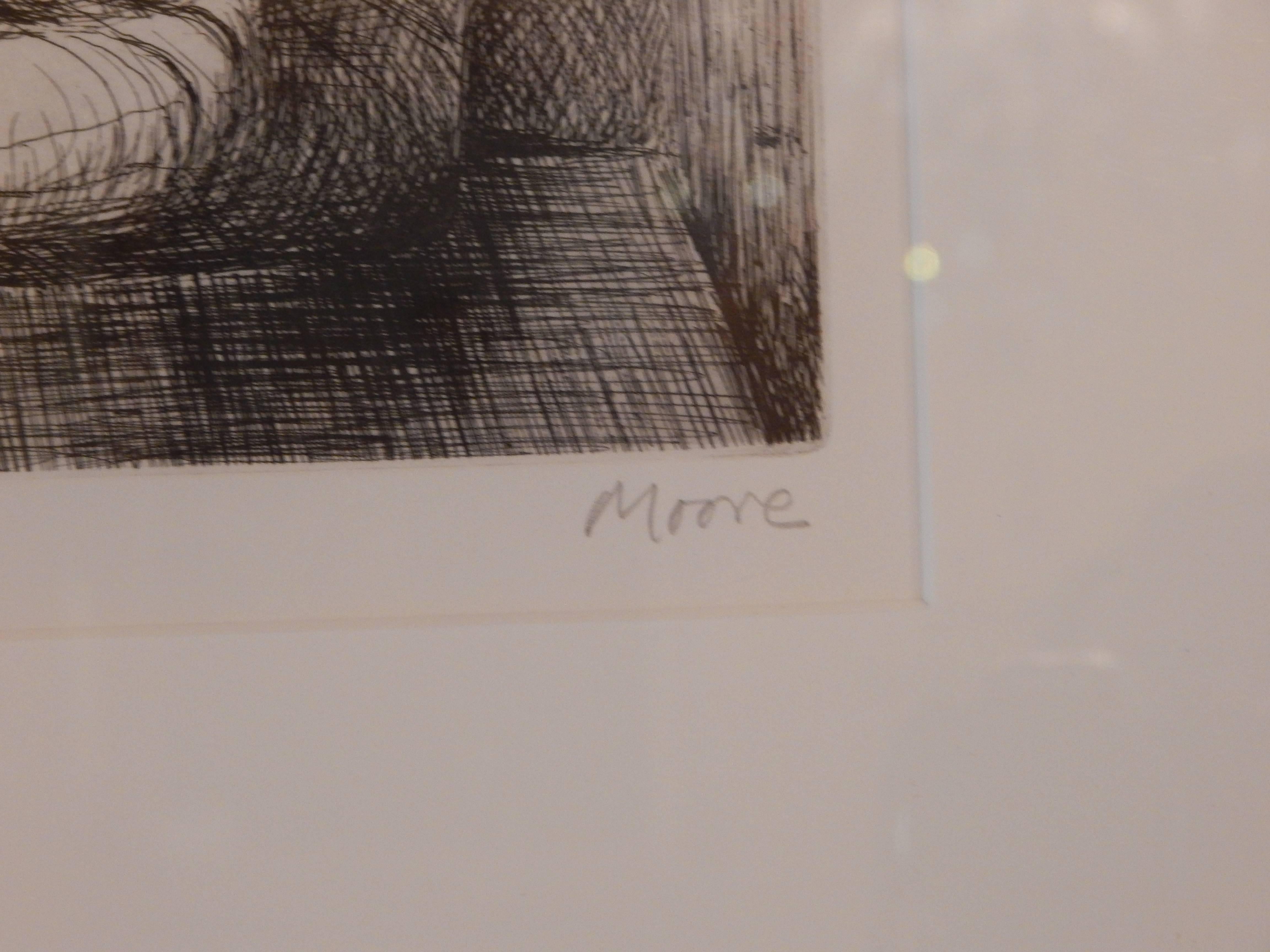 26/50 Framed lithograph, signed Moore.. (Henry Moore)
Image size 10