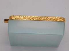 1910 Fine Quality Opaline Glass Brass-Mounted Ash Tray