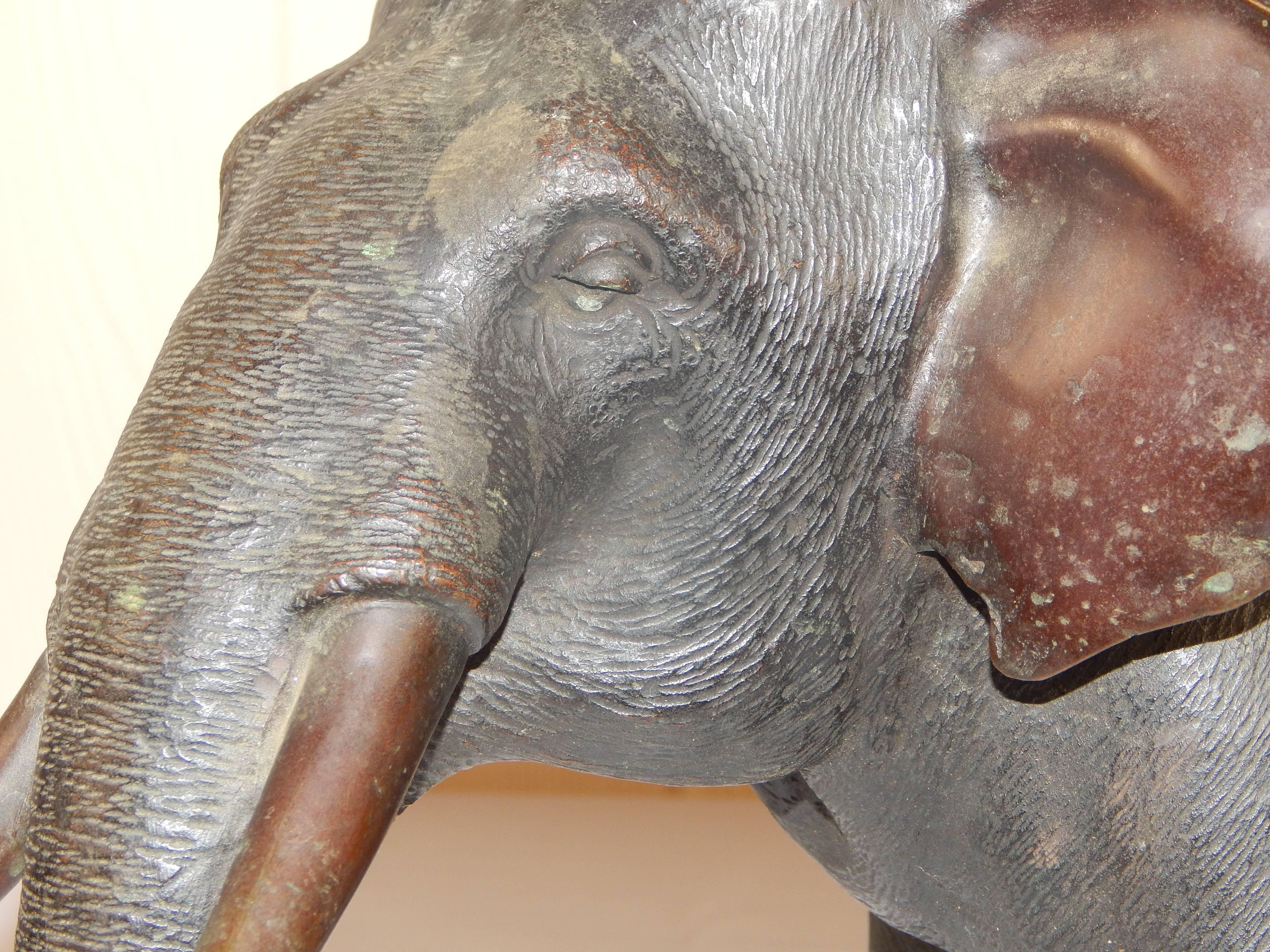 Large and Impressive Antique Bronze Elephant 1
