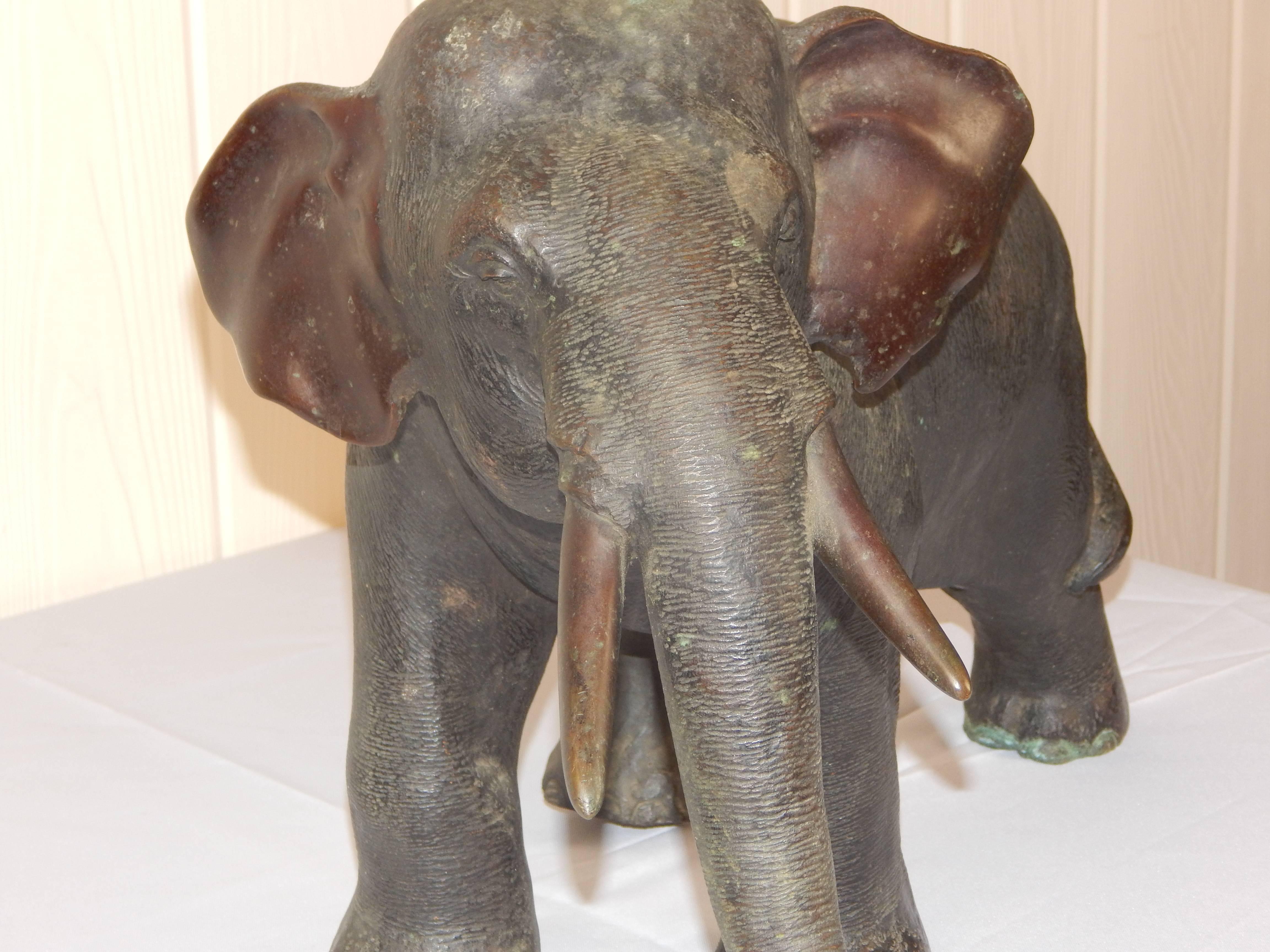 20th Century Large and Impressive Antique Bronze Elephant