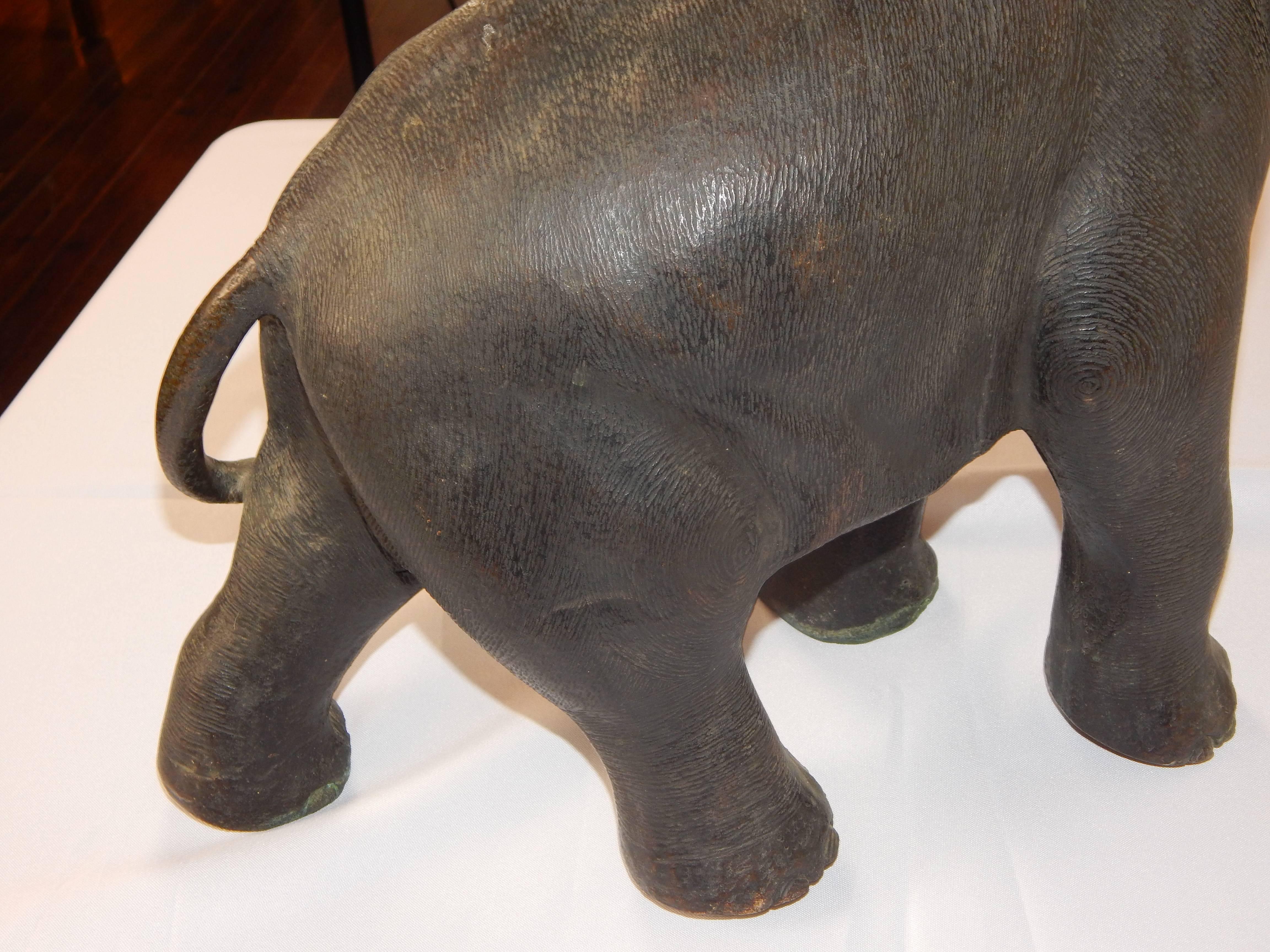 Large and Impressive Antique Bronze Elephant 3