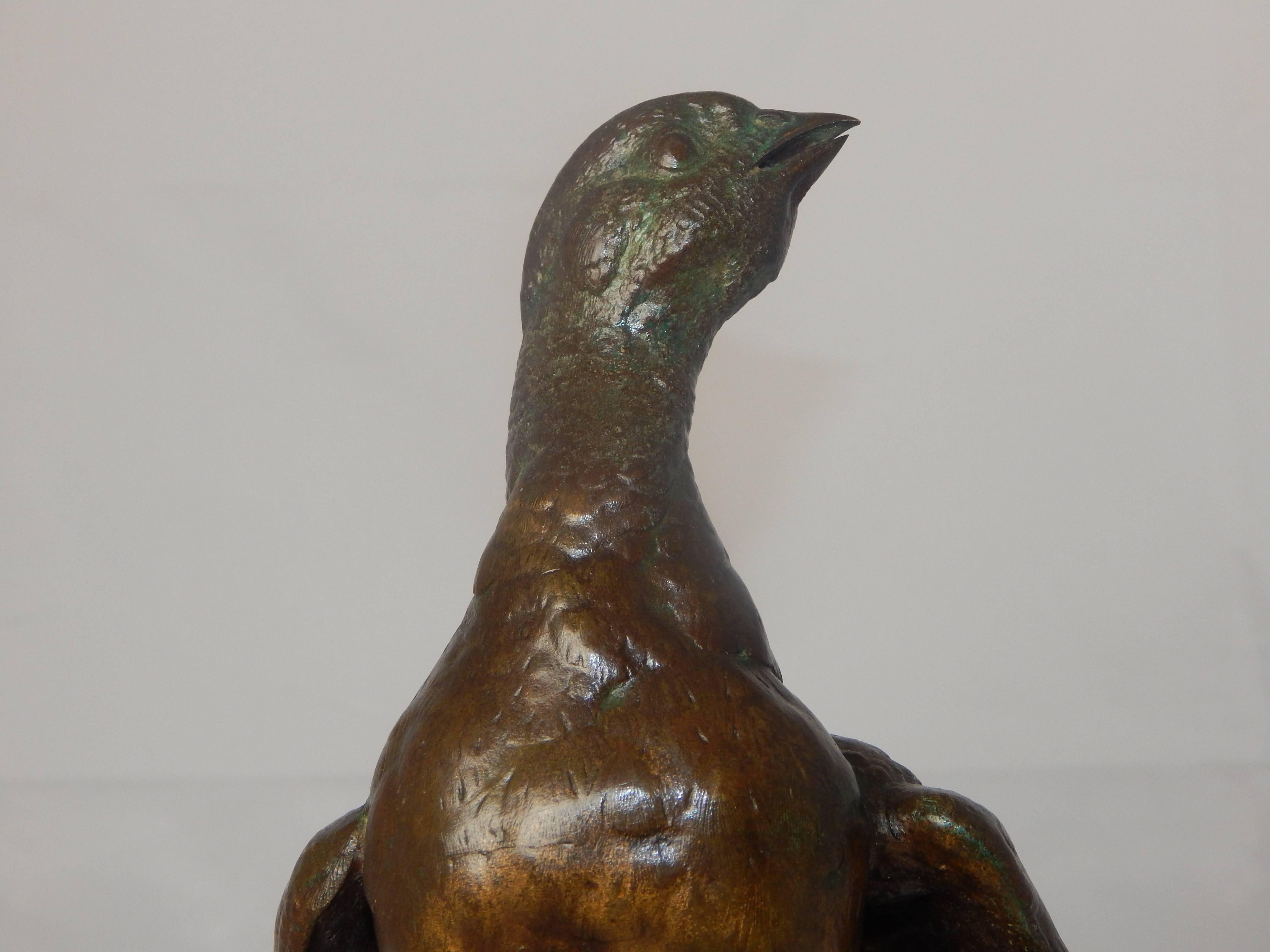 Pair of 19th Century Bronze Sculptures of Pheasants by Jules Moigniez For Sale 2