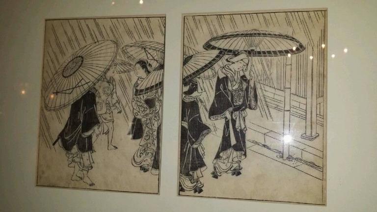 Pair Of 18th Century Framed Japanese Wood Block Prints At
