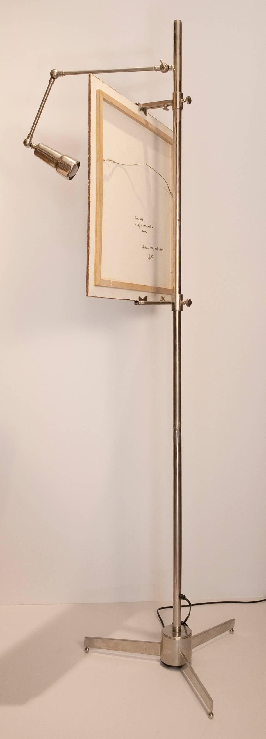 Mid-Century Modern Arredoluce style vintage Chrome Easel Lamp