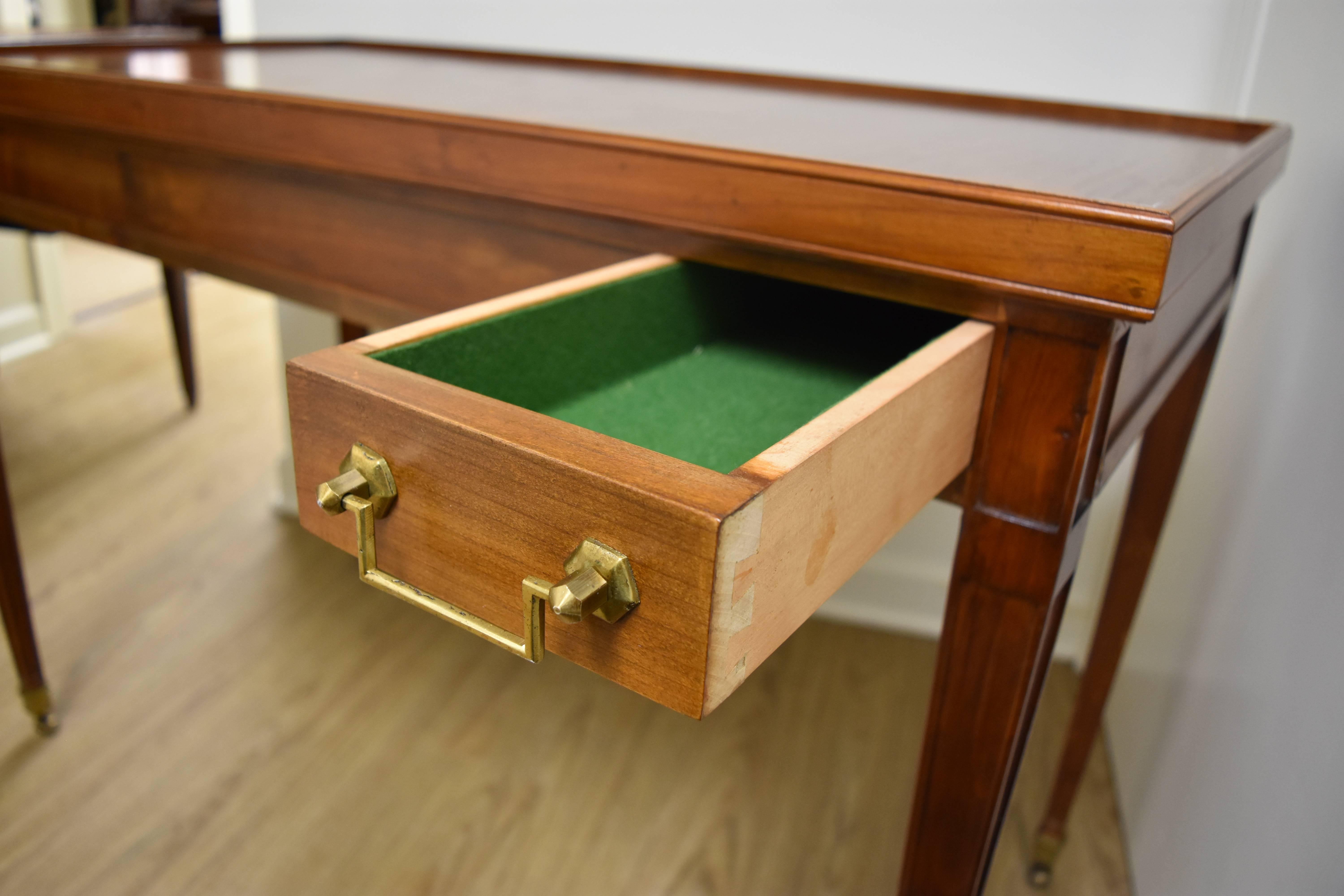 Louis XVI Style Walnut Game Table with Reversible Top  2