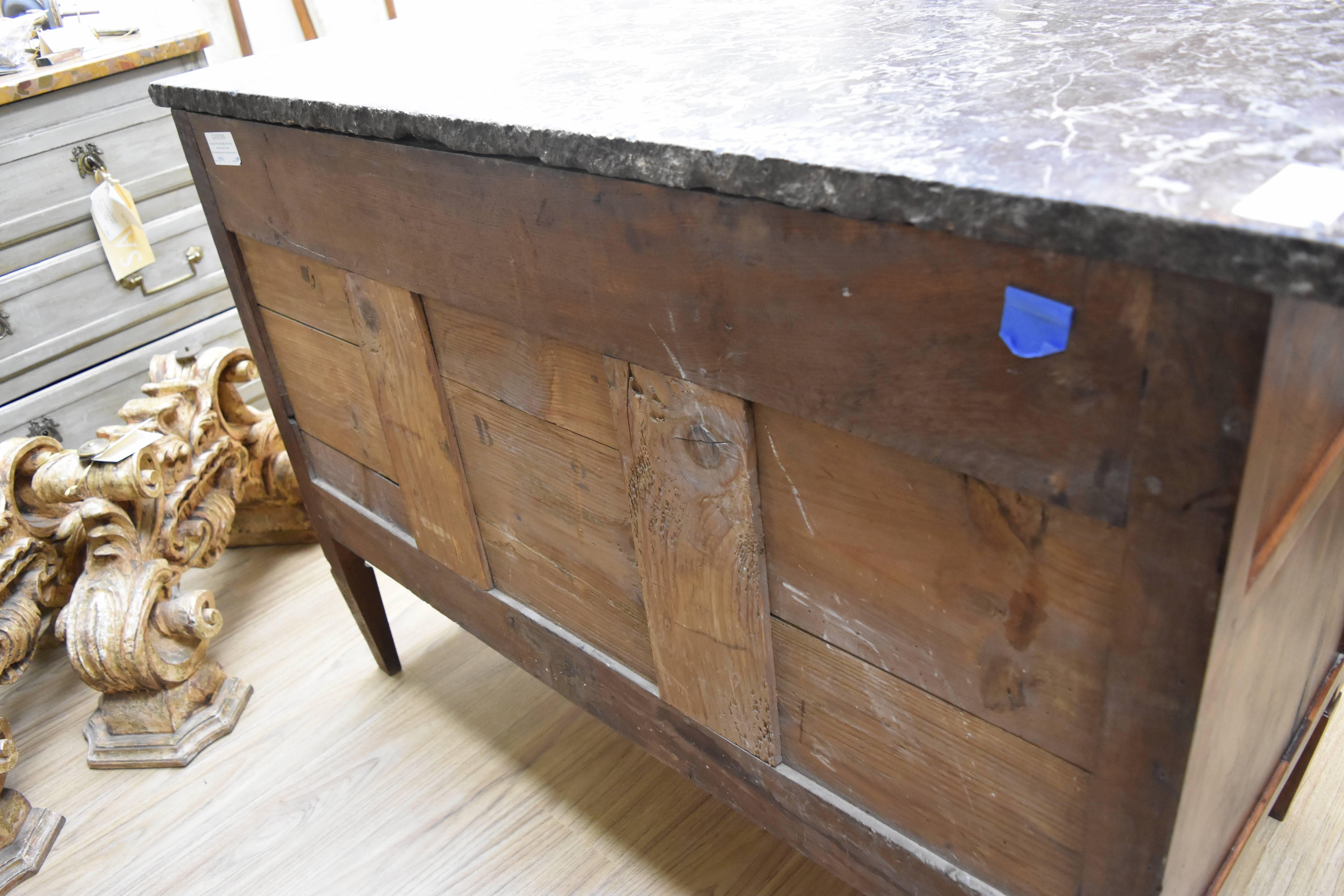 19th Century French Walnut Three-Drawer Commode with Marble Top 6