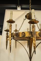 Early 20th Century Gilt Iron Chandelier