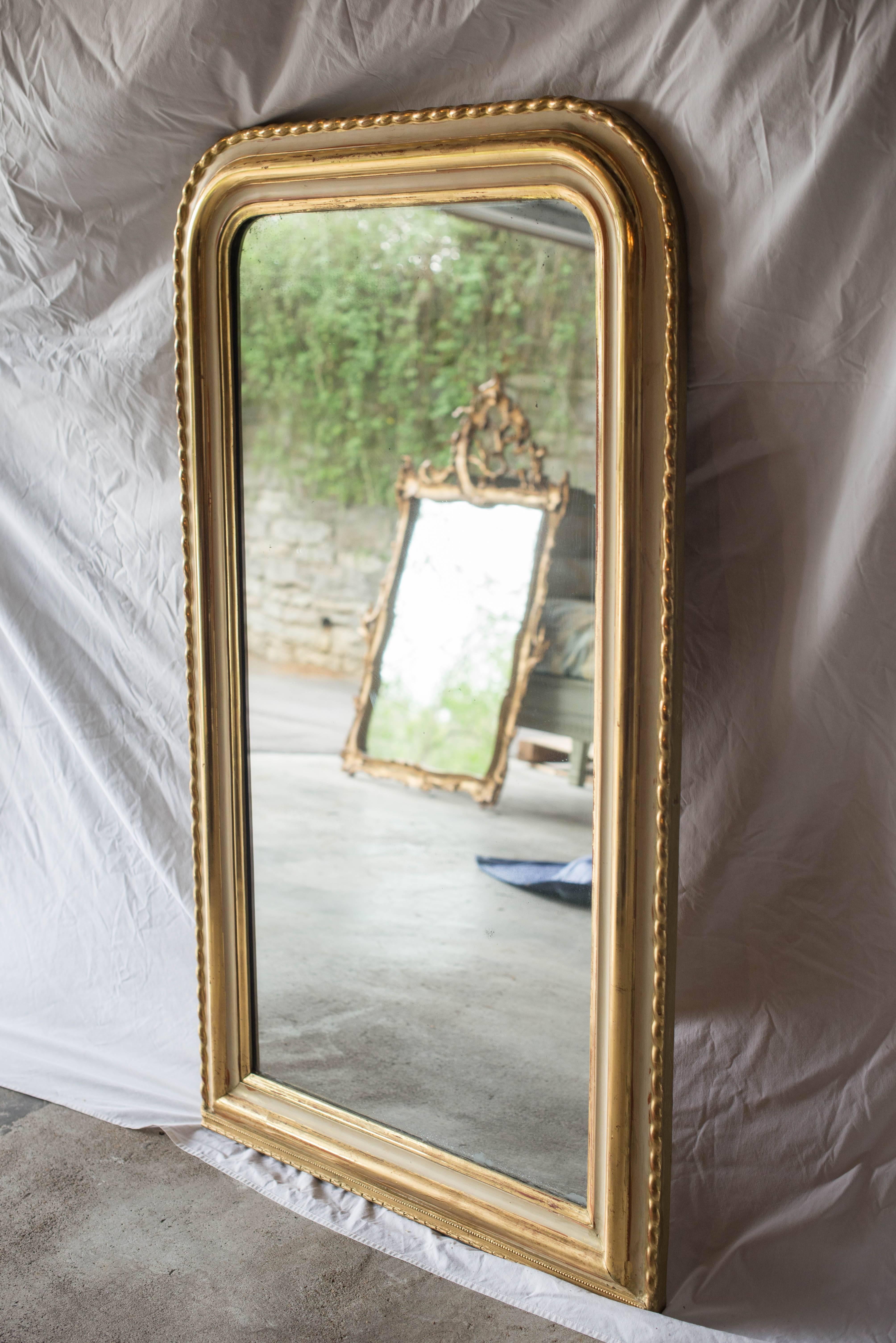 Painted 19th Century Louis Philippe Pie Crust Mirror