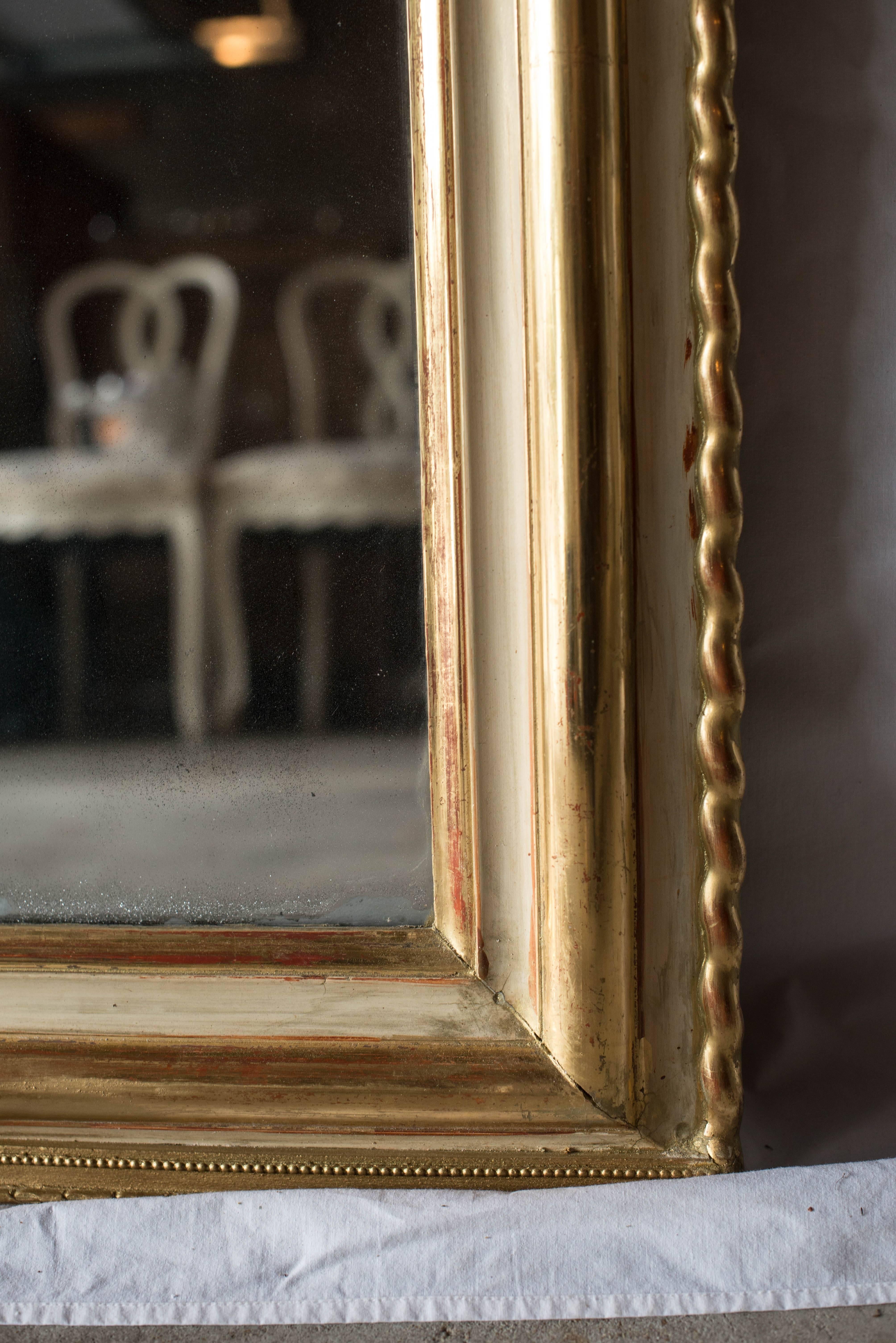 Wood 19th Century Louis Philippe Pie Crust Mirror