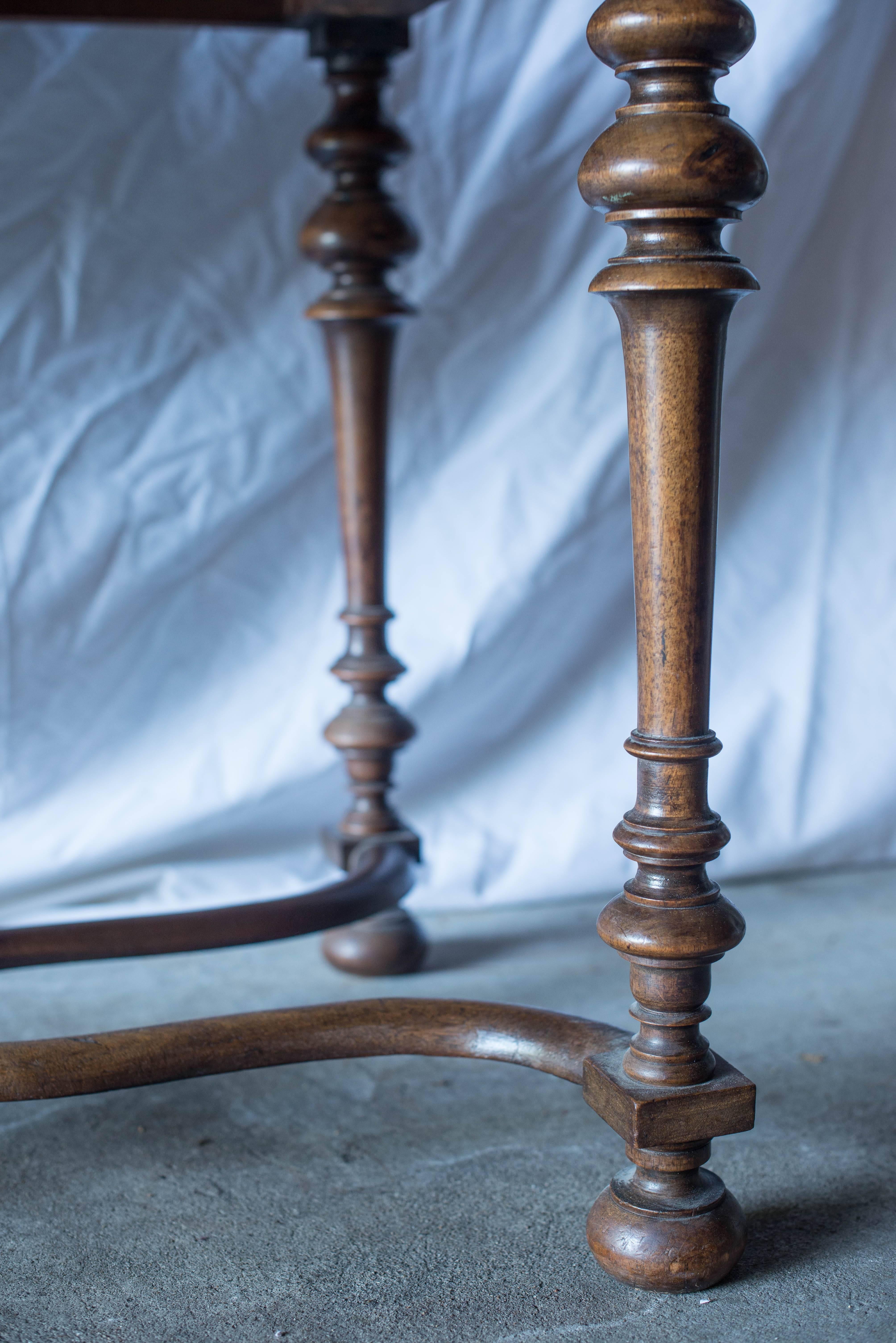 19th Century French Walnut Writing/Side Table In Excellent Condition In Nashville, TN