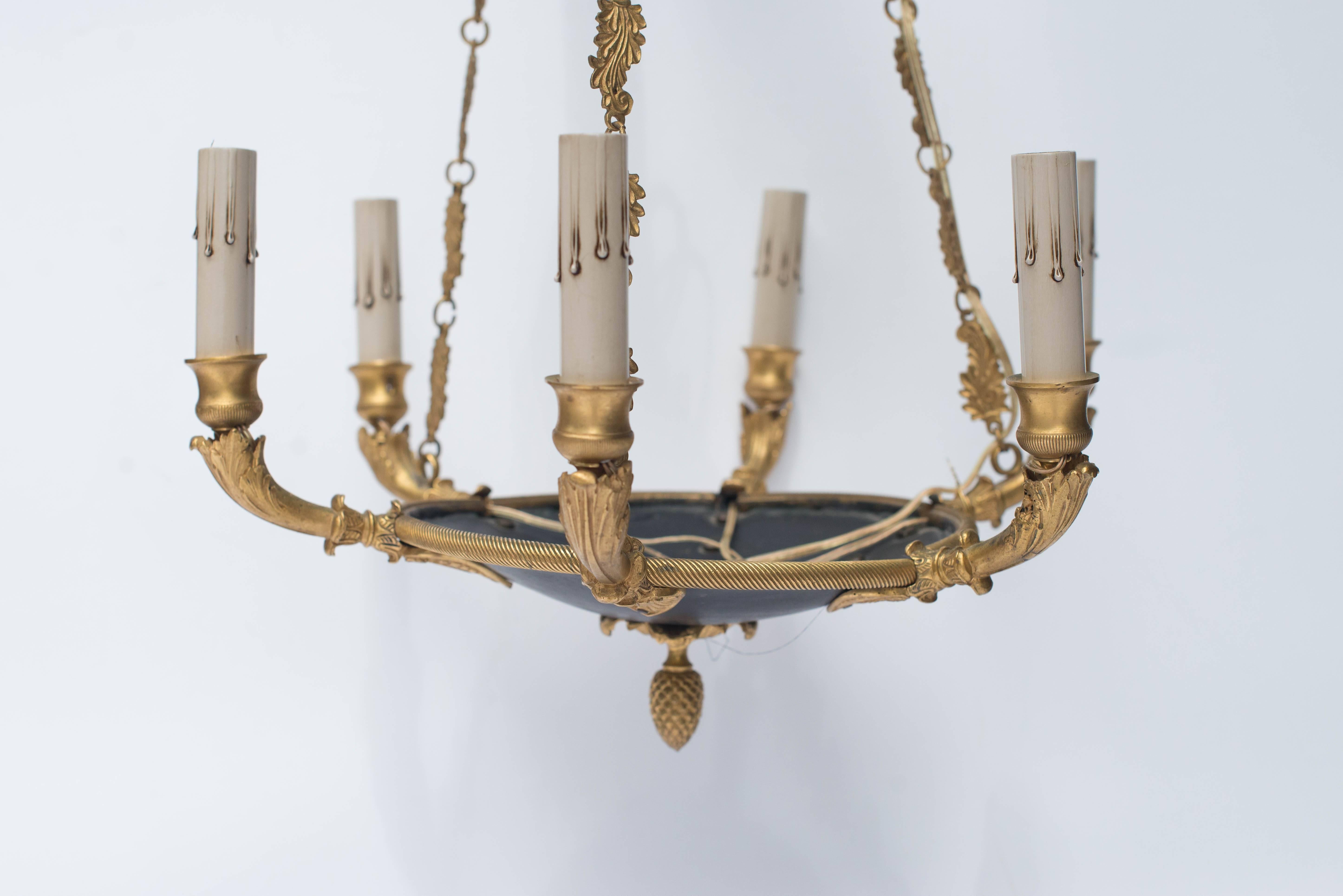 Early 20th Century French Empire Style Chandelier In Excellent Condition In Nashville, TN