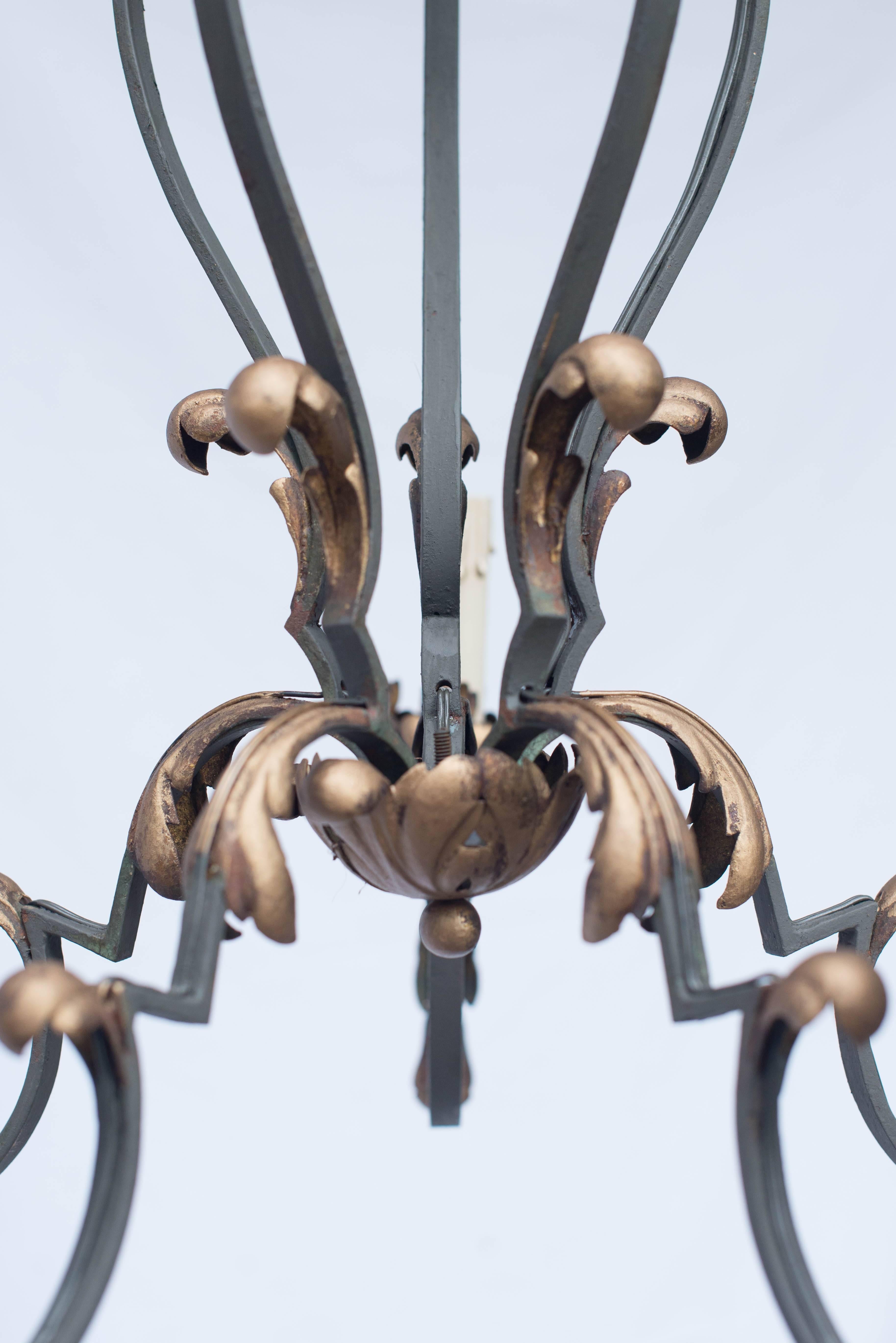 Early 20th Century French Iron Chandelier For Sale 1