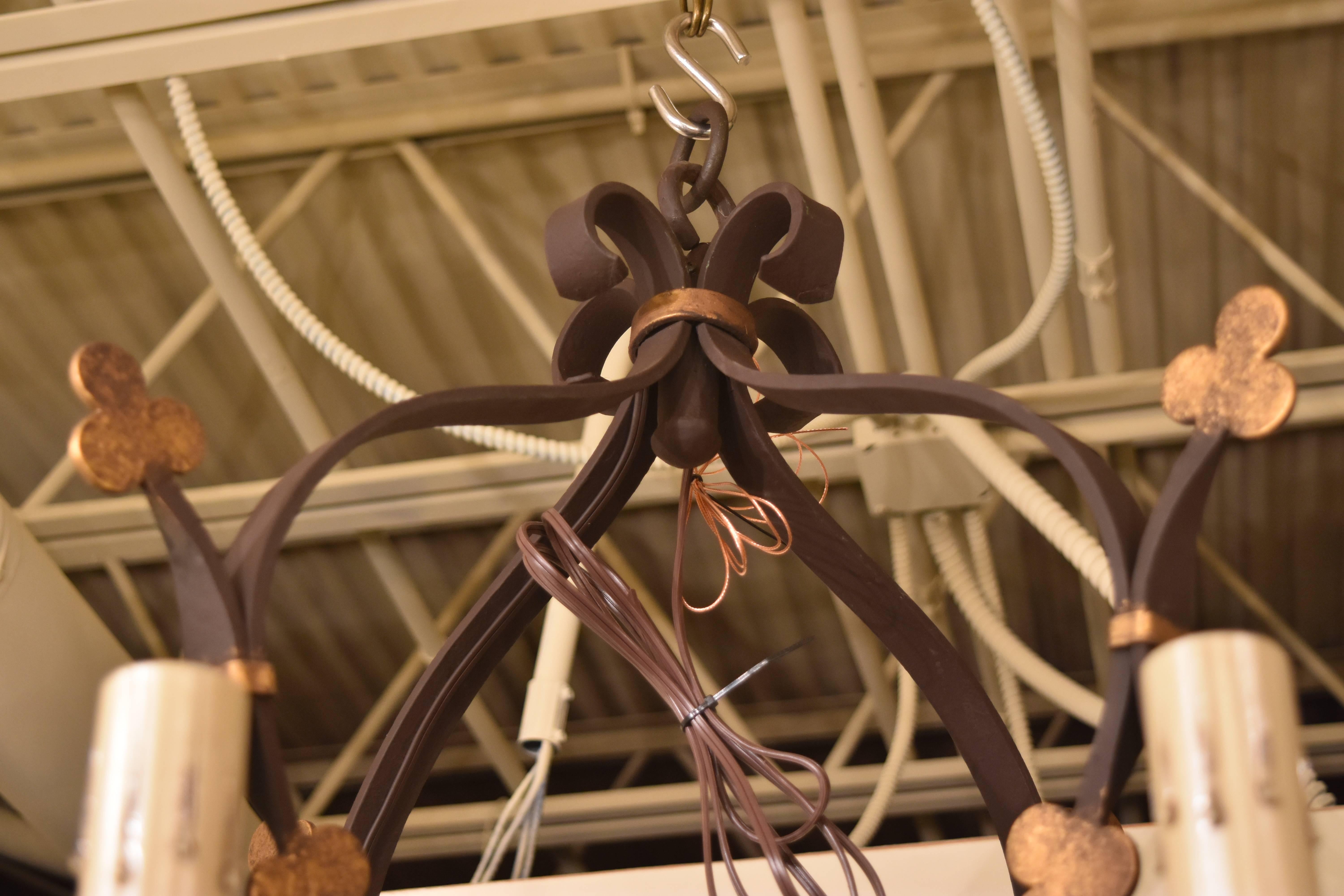 Early 20th Century Iron Chandelier from Barcelona For Sale 2