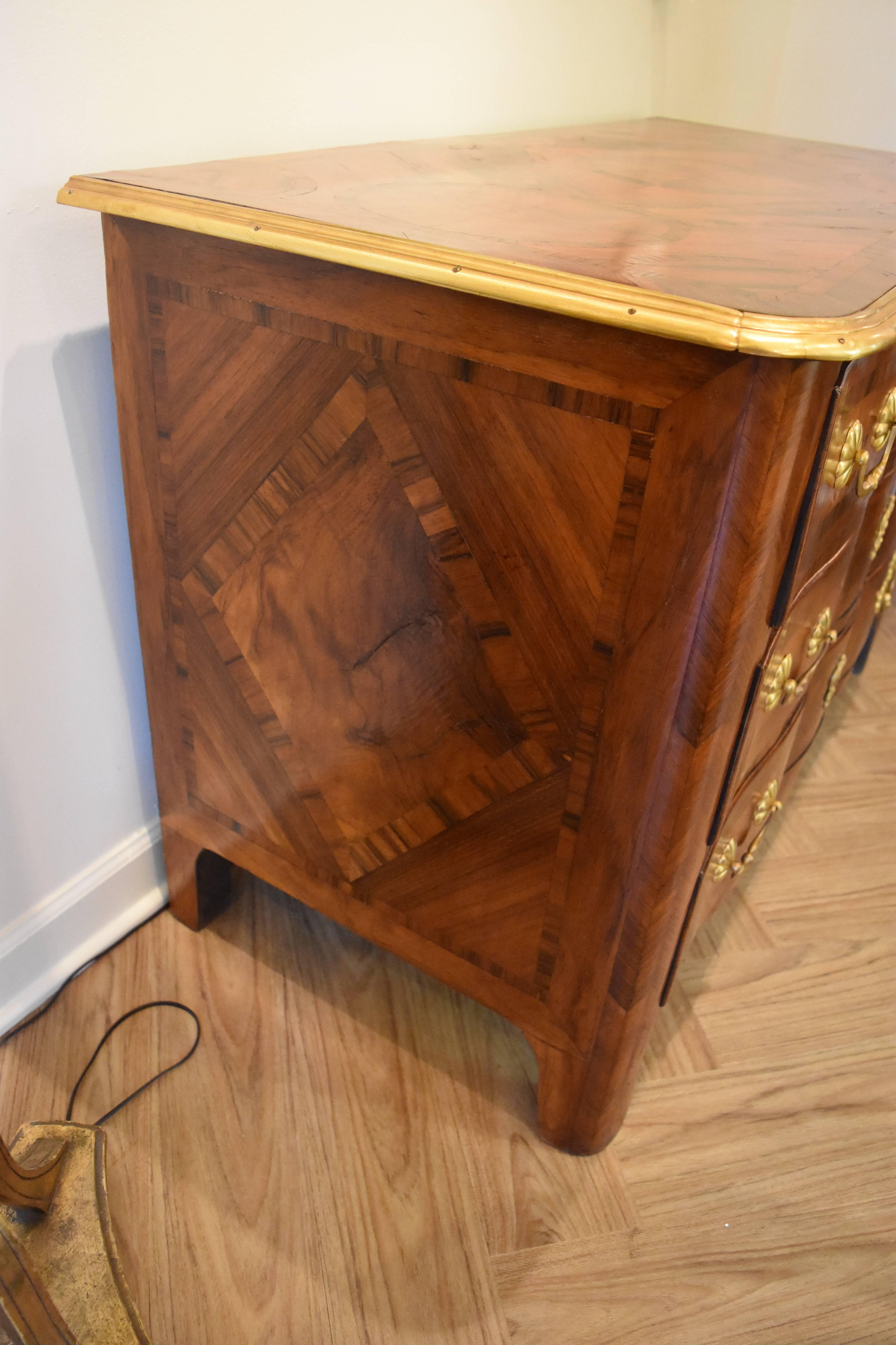 Bronze 18th Century French Parquetry Commode