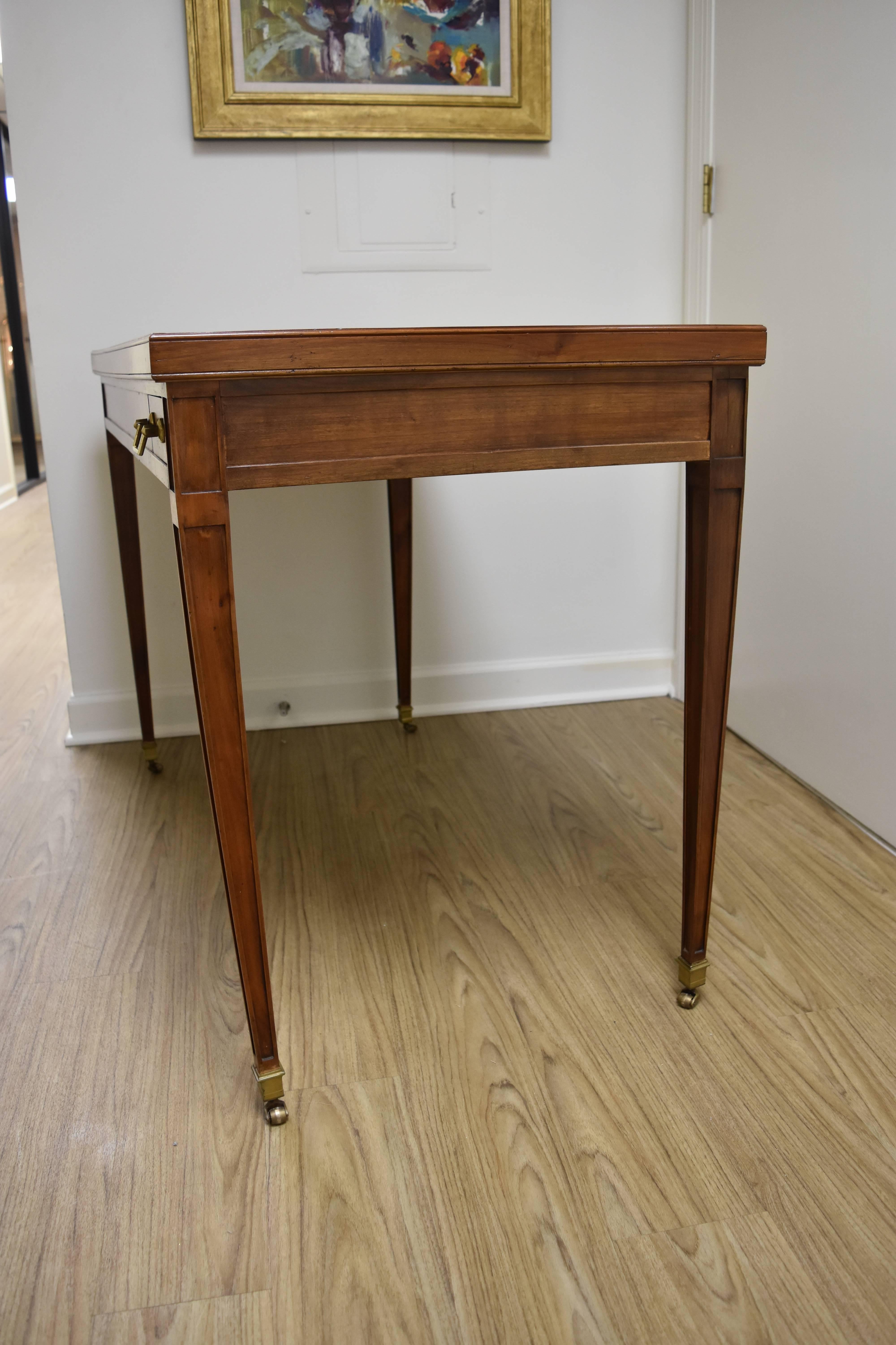 20th Century Louis XVI Style Walnut Game Table with Reversible Top 