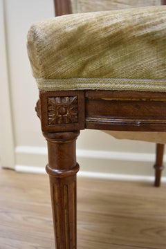 Set of Four 19th Century Walnut Louis XVI Style Chairs