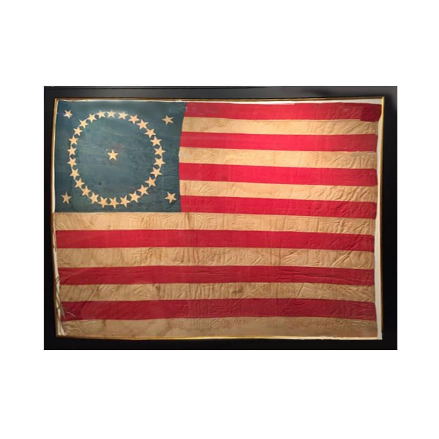 Antique Hand Sewn 31 Star Flag, Rare For Sale