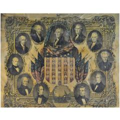 Lithograph of the First 11 U.S. Presidents, Philadelphia, 1846