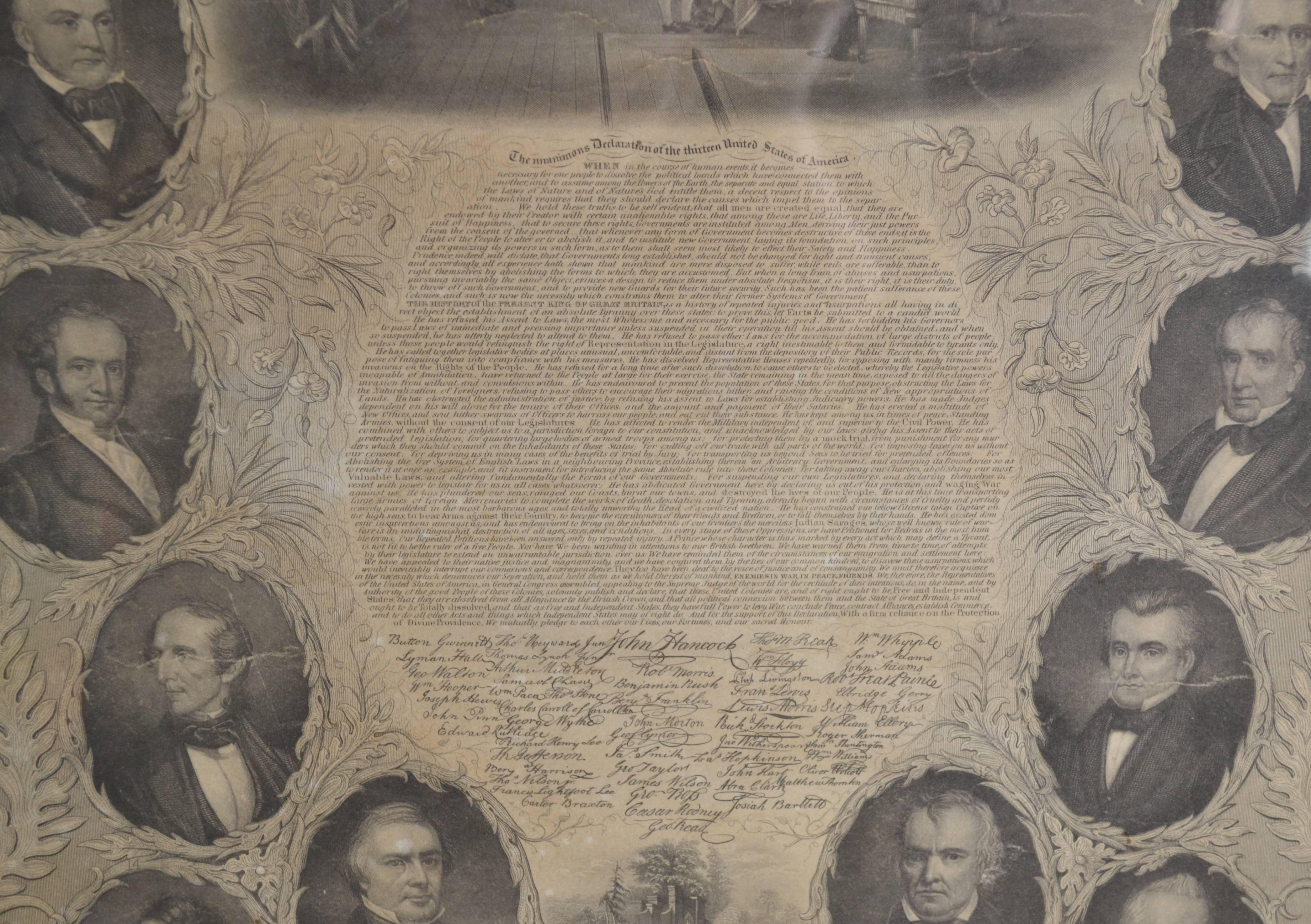 American 1857 Printing of the Declaration of Independence