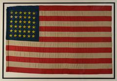 Hand-Sewn 36 Star Civil War Flag, Masterpiece