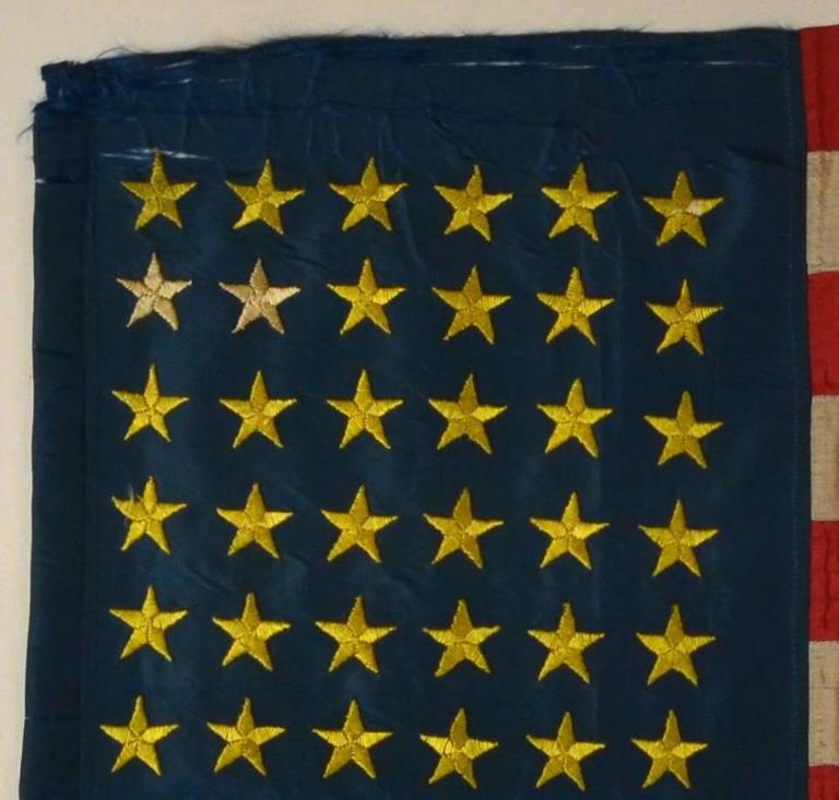 American Classical Hand-Sewn 36 Star Civil War Flag, Masterpiece For Sale