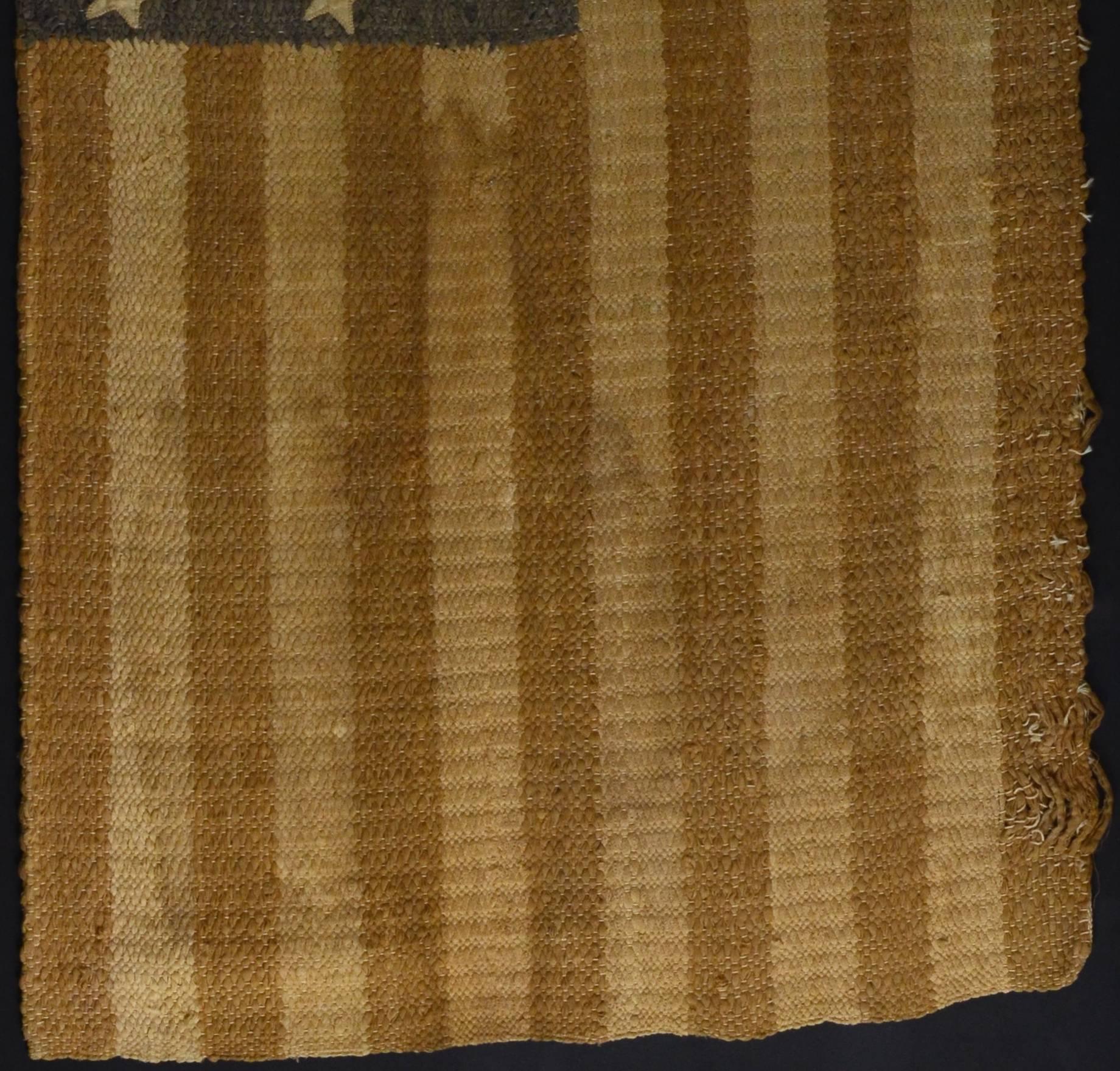 Folk Art 18 Star Flag, Civil War Era For Sale