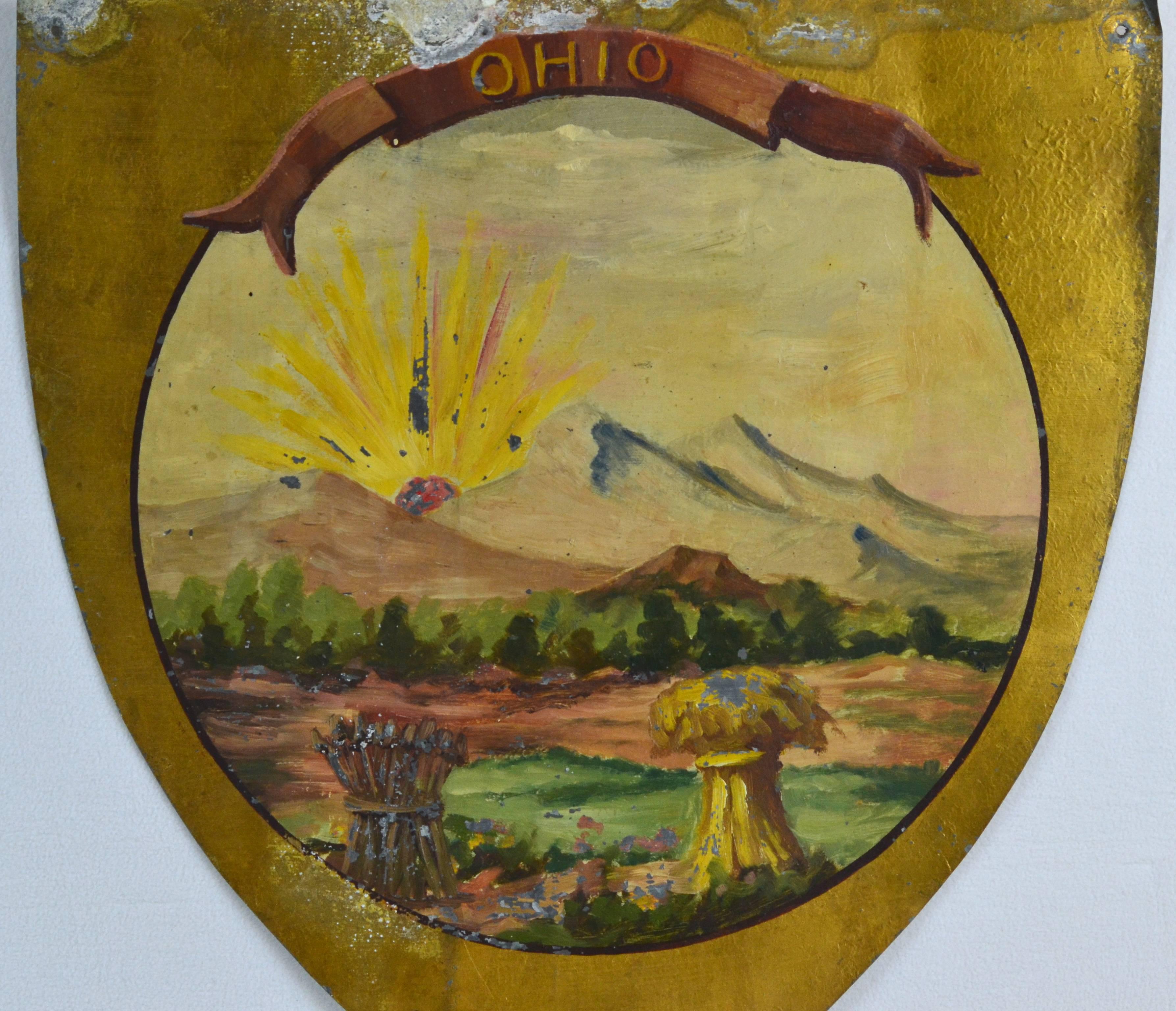 American Ohio State Seal, 1889, Hand-Painted For Sale