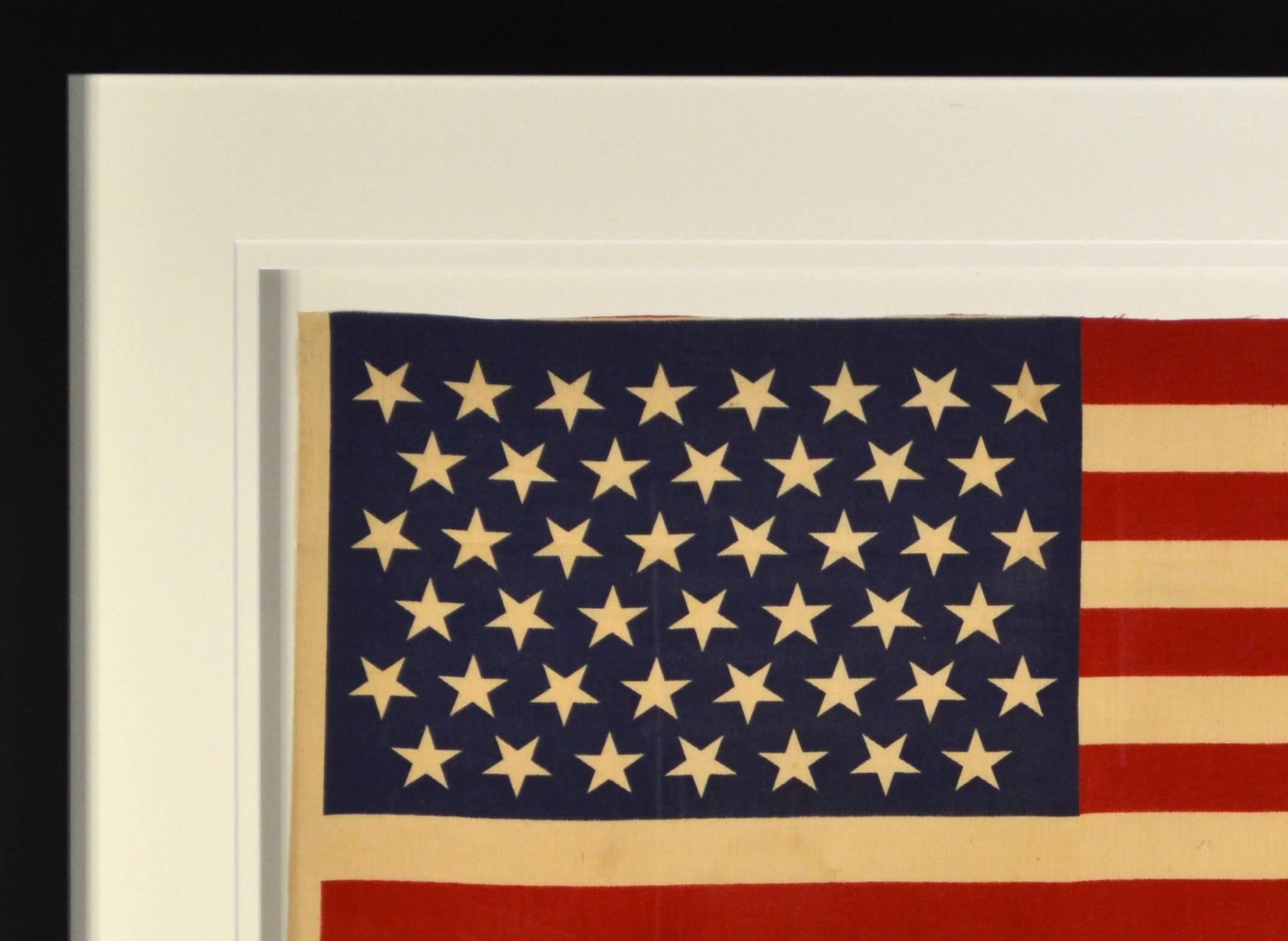 American Classical Antique 45 Star Flag Framed, 1896