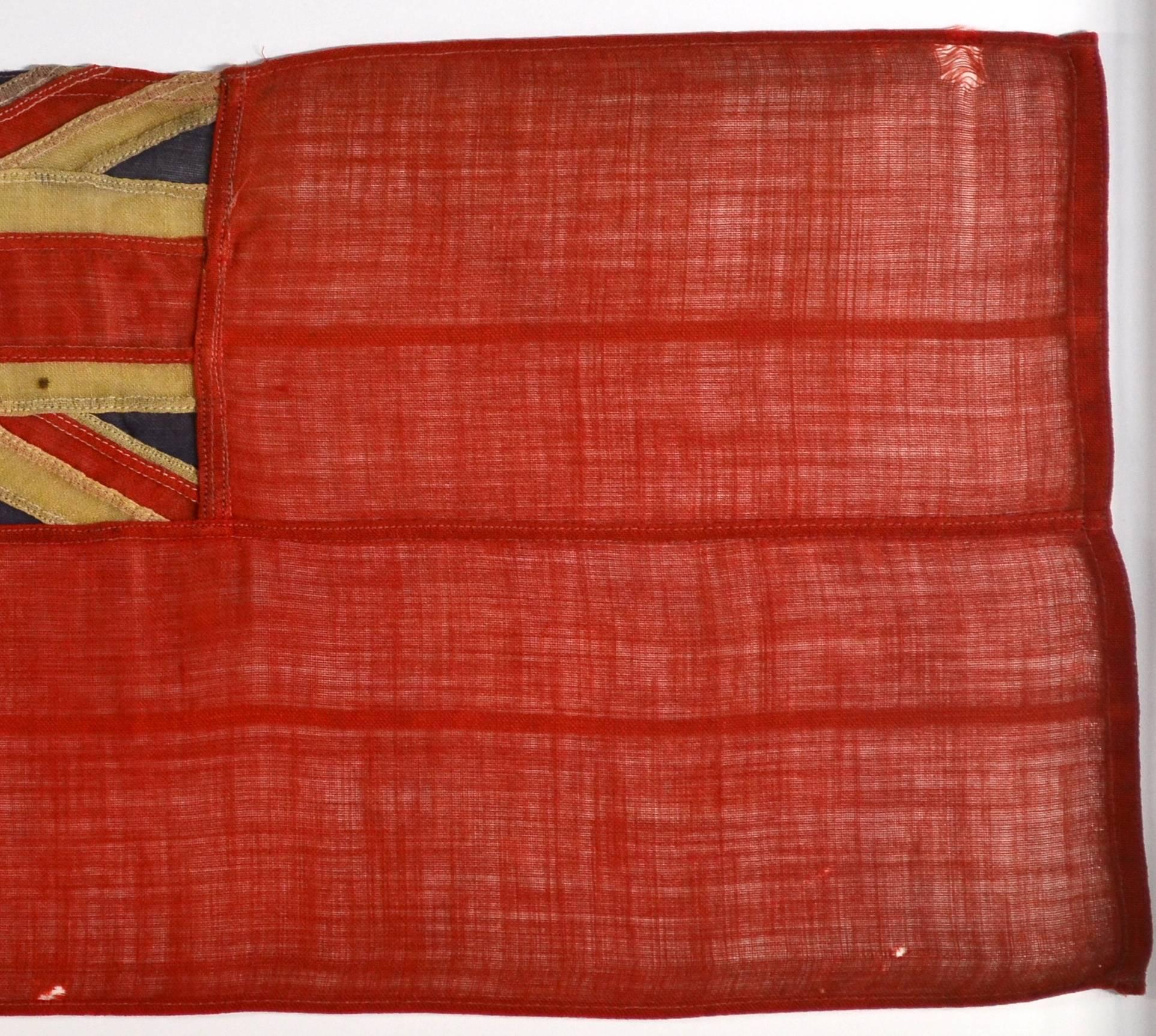 American Colonial British Red Ensign, Antique Nautical / Signal Flag, Hand Sewn For Sale