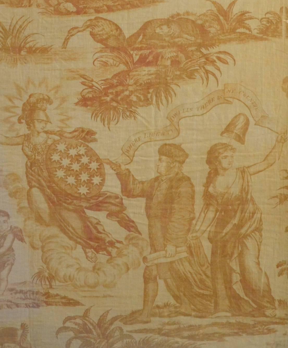 American Classical Memorial Textile, Washington & Franklin,  President Presidential For Sale