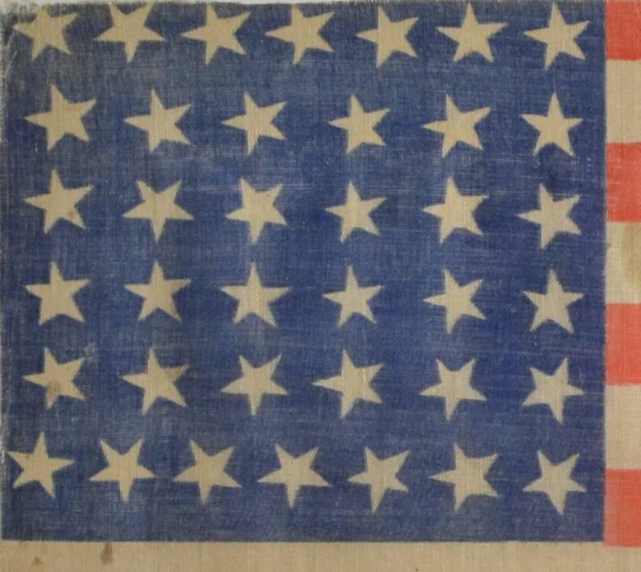 American Classical Antique 38 Star Flag, circa 1876 For Sale
